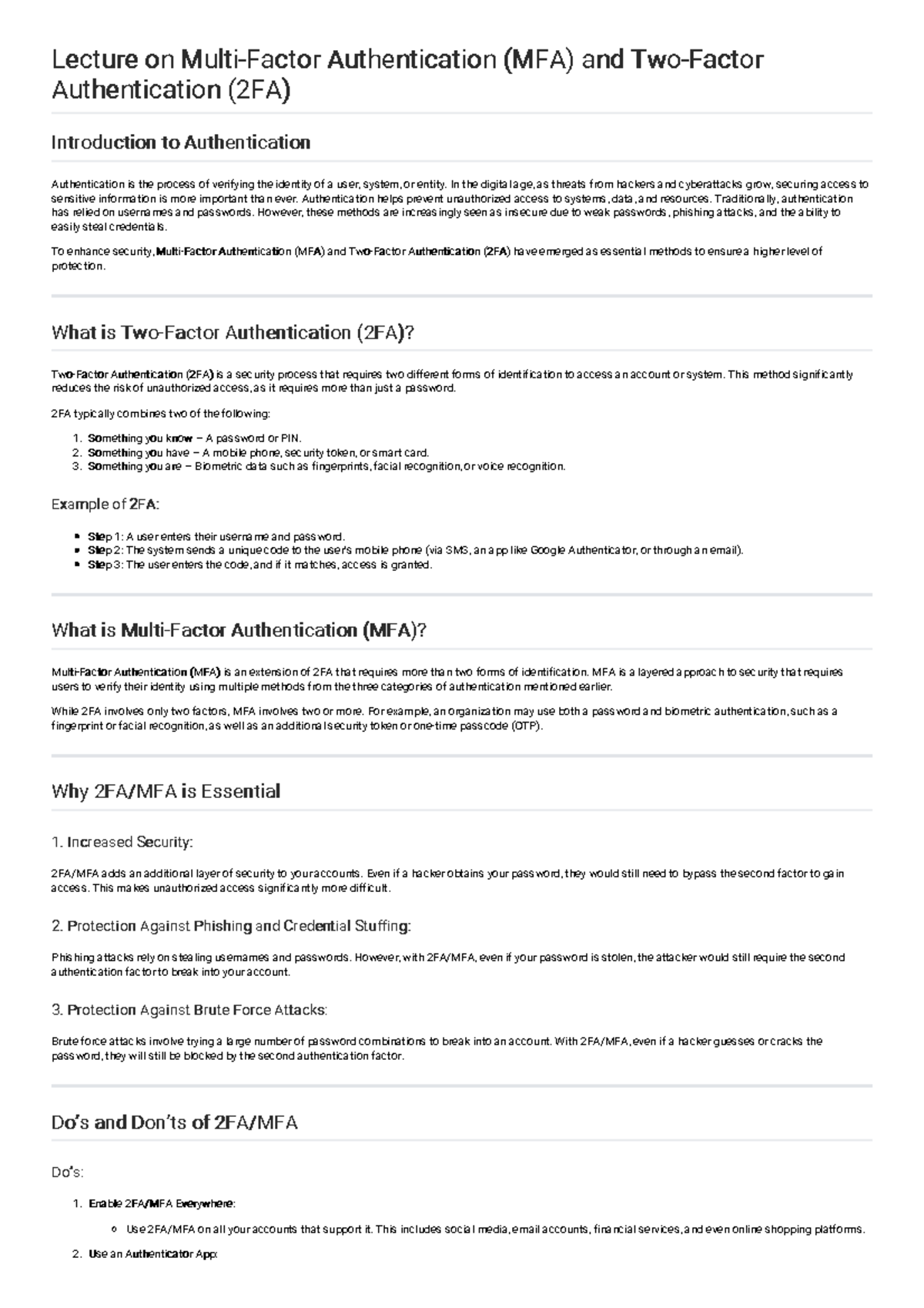 MFA-2FA-Lecture: Understanding Multi-Factor & Two-Factor Authentication ...