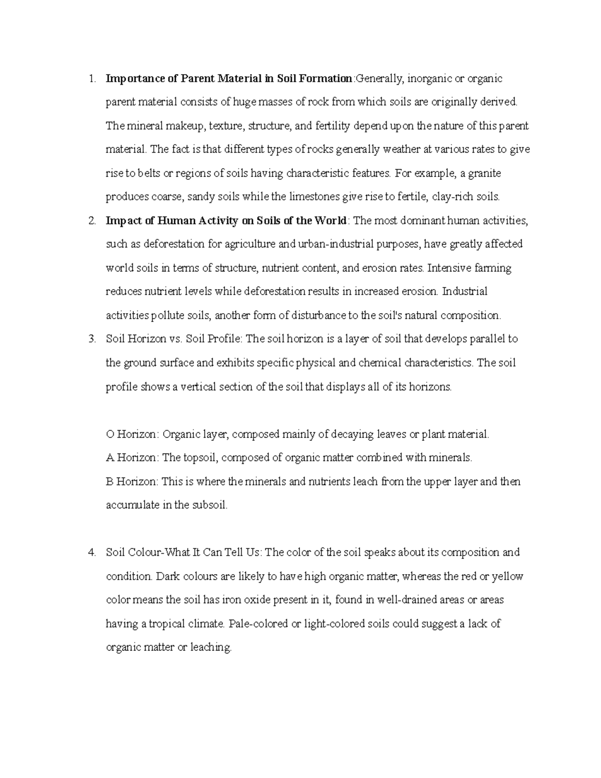 Assignment 9- soil - klmkml - Importance of Parent Material in Soil ...
