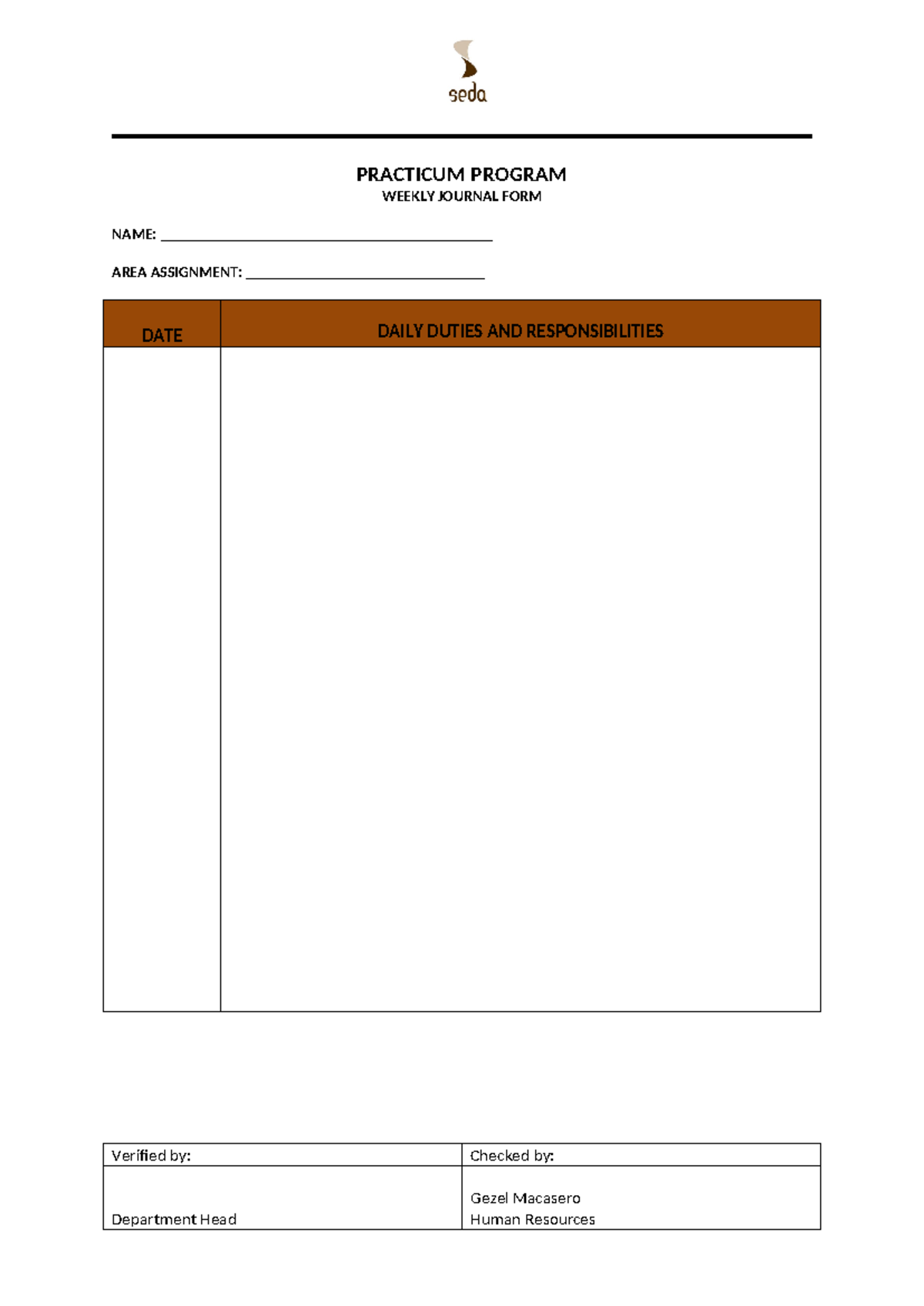 Practicum Program Weekly Journal Draft 001 - Cost accounting and ...