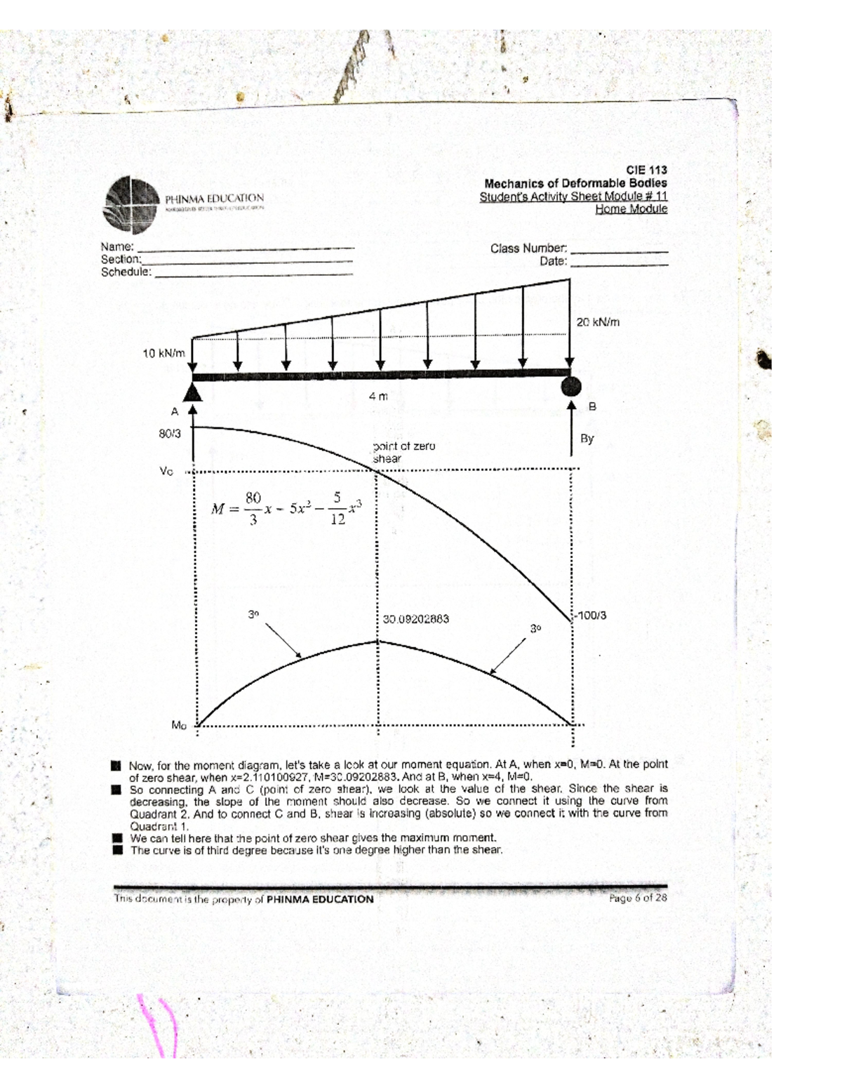 Shear and moment problem set part 2 - Civil Engineering - Studocu