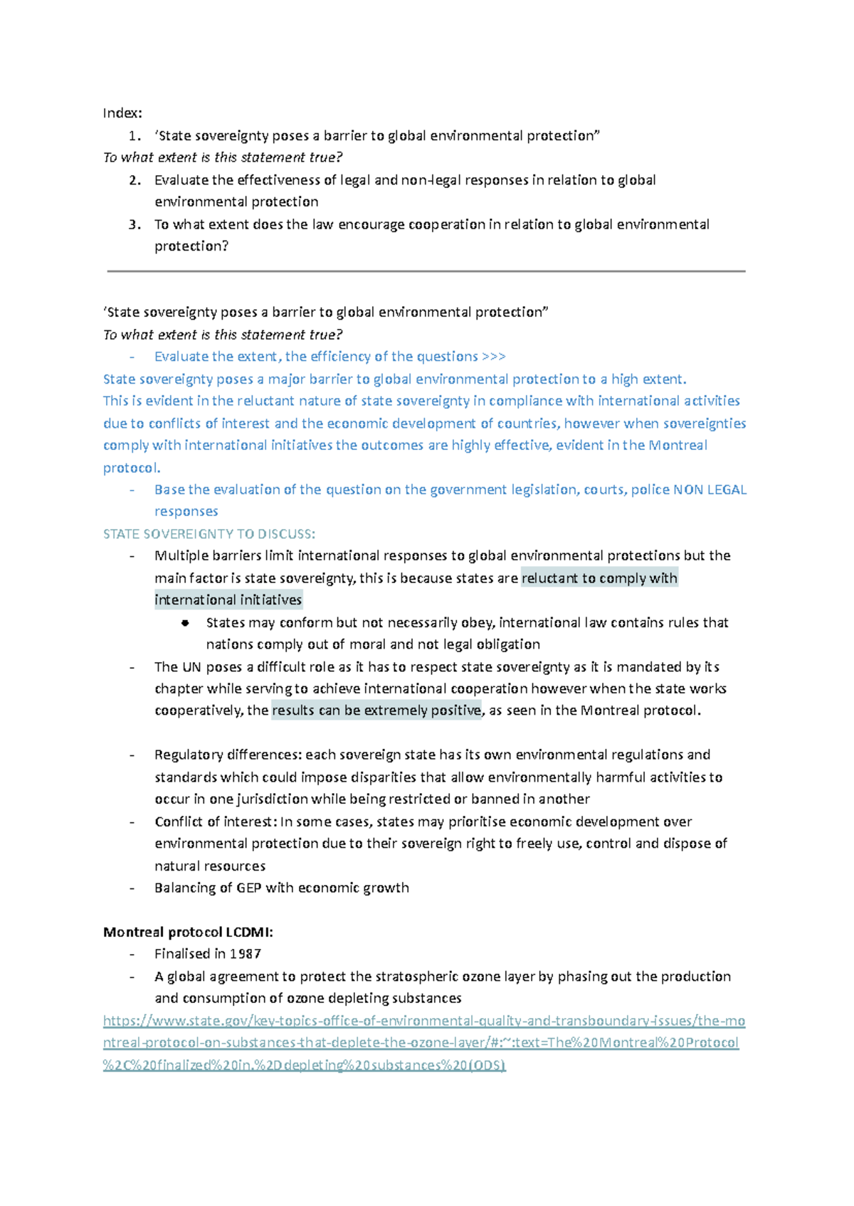 GEP 2023 Final Exam Essay: Examining State Sovereignty & Environmental ...
