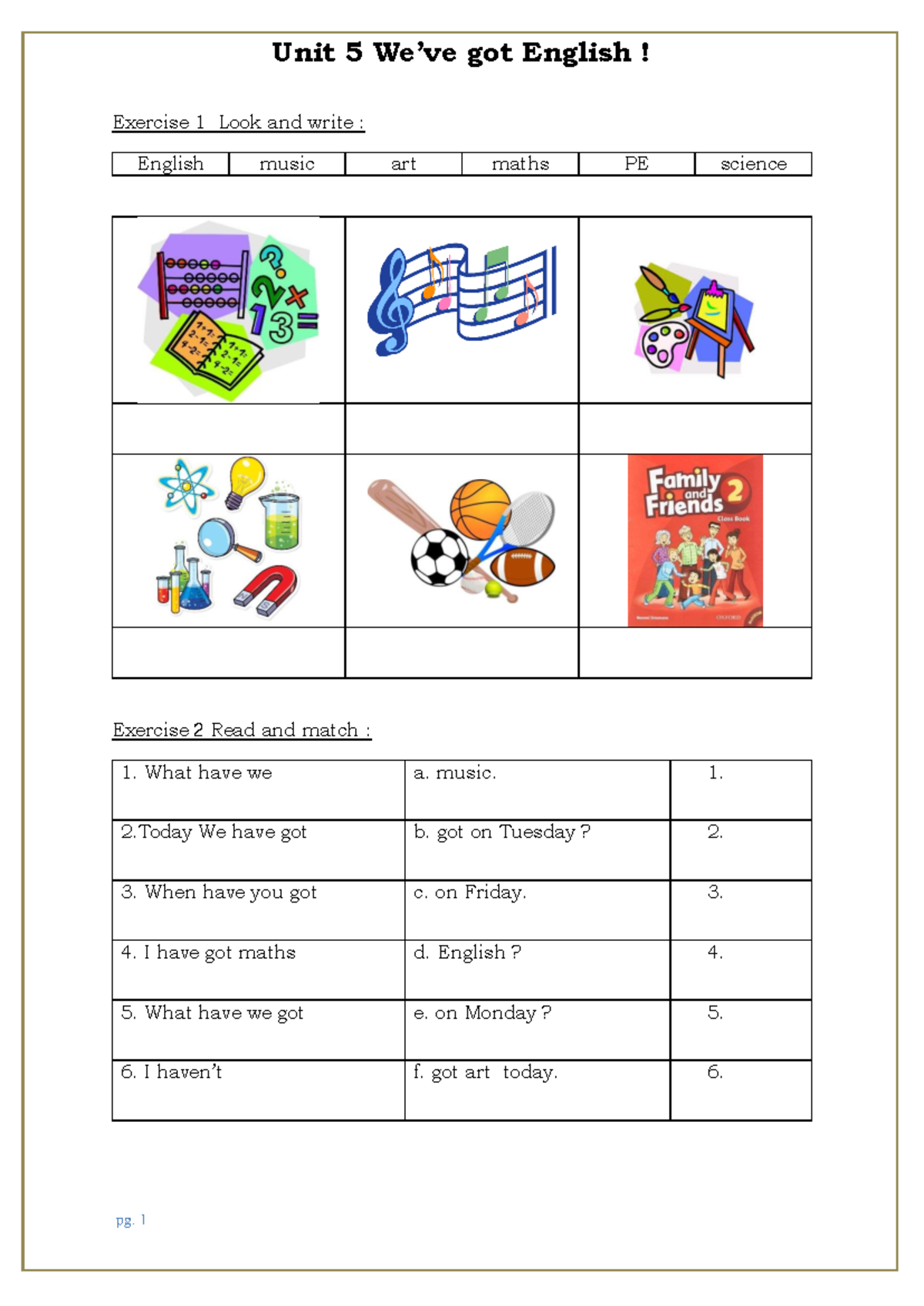 Unit 5 - Writing Skills: English Exercises and Activities - Studocu