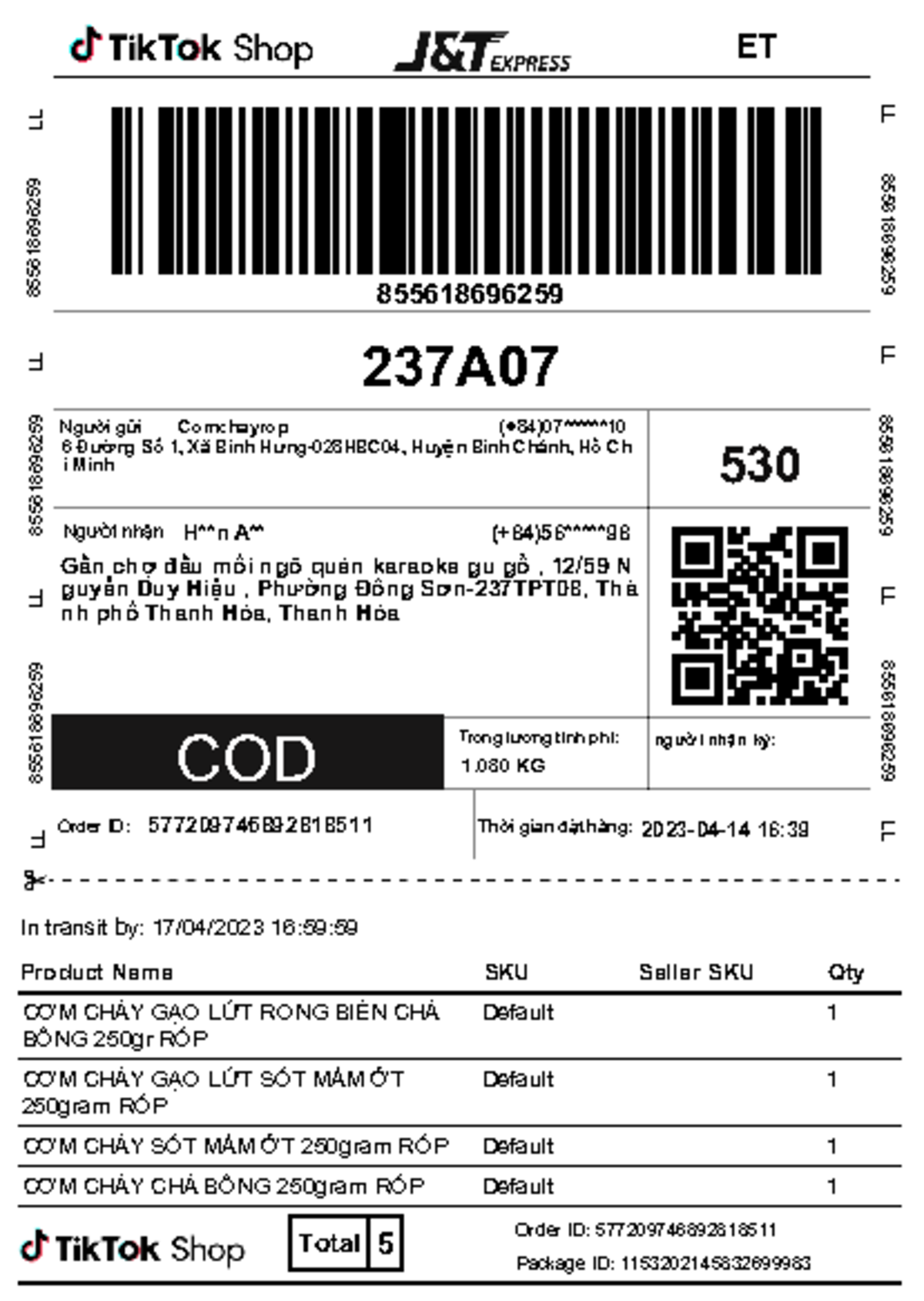 04-14 21-00-28 Shipping label+Packing list - Gần chợ đầu mối ngõ quán ...