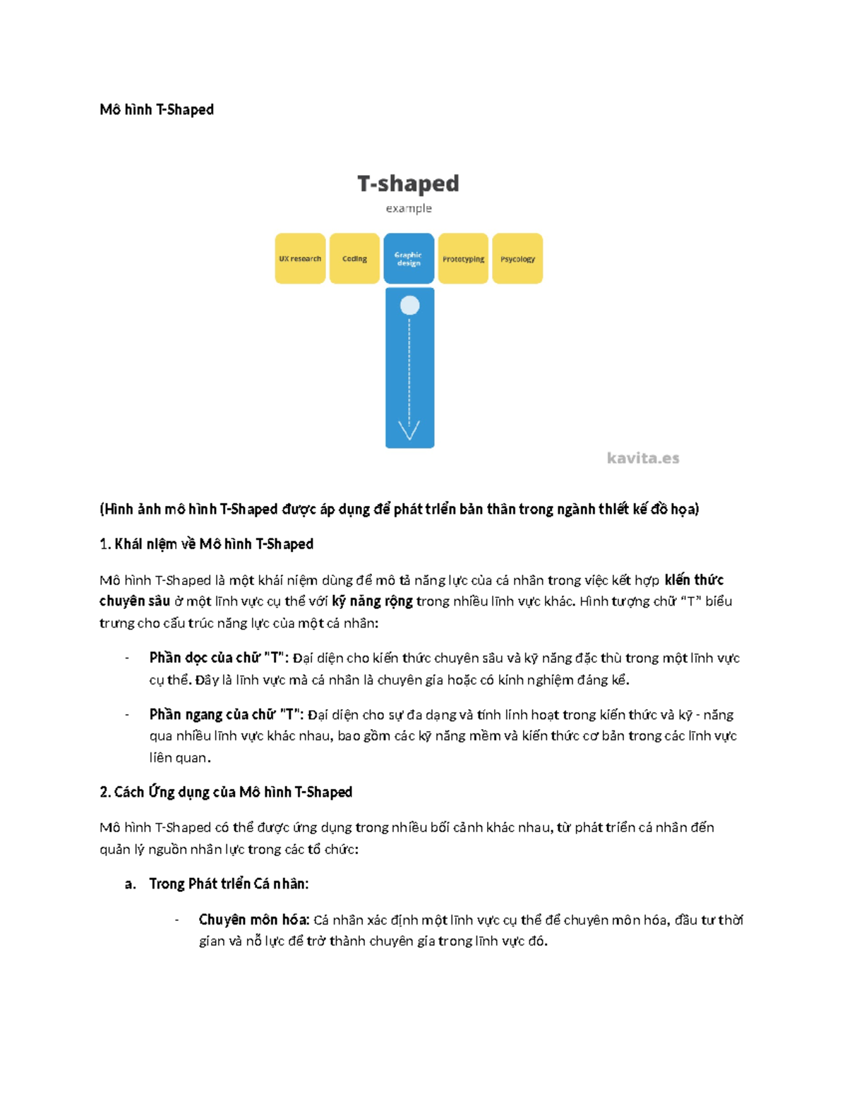 Mô hình T-Shaped: Khái Niệm và Ứng Dụng trong Phát Triển - Studocu