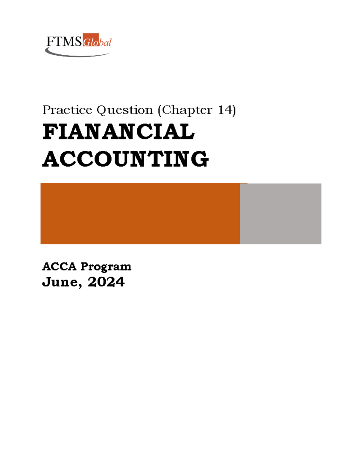 ACCA FA Final Exam Practice Questions - Chapter 14 - Studocu