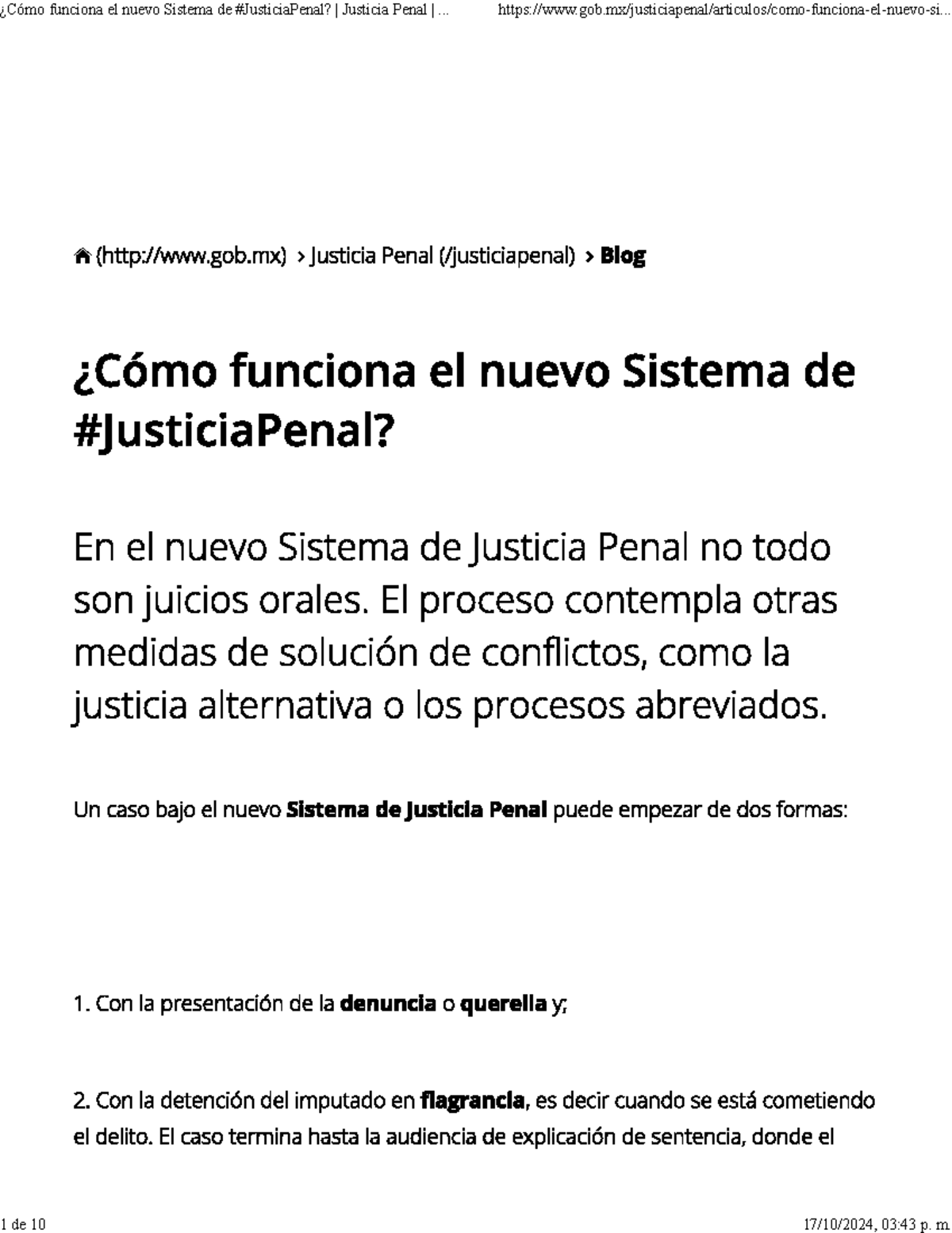 Funcionamiento del Nuevo Sistema de Justicia Penal - Análisis y ...