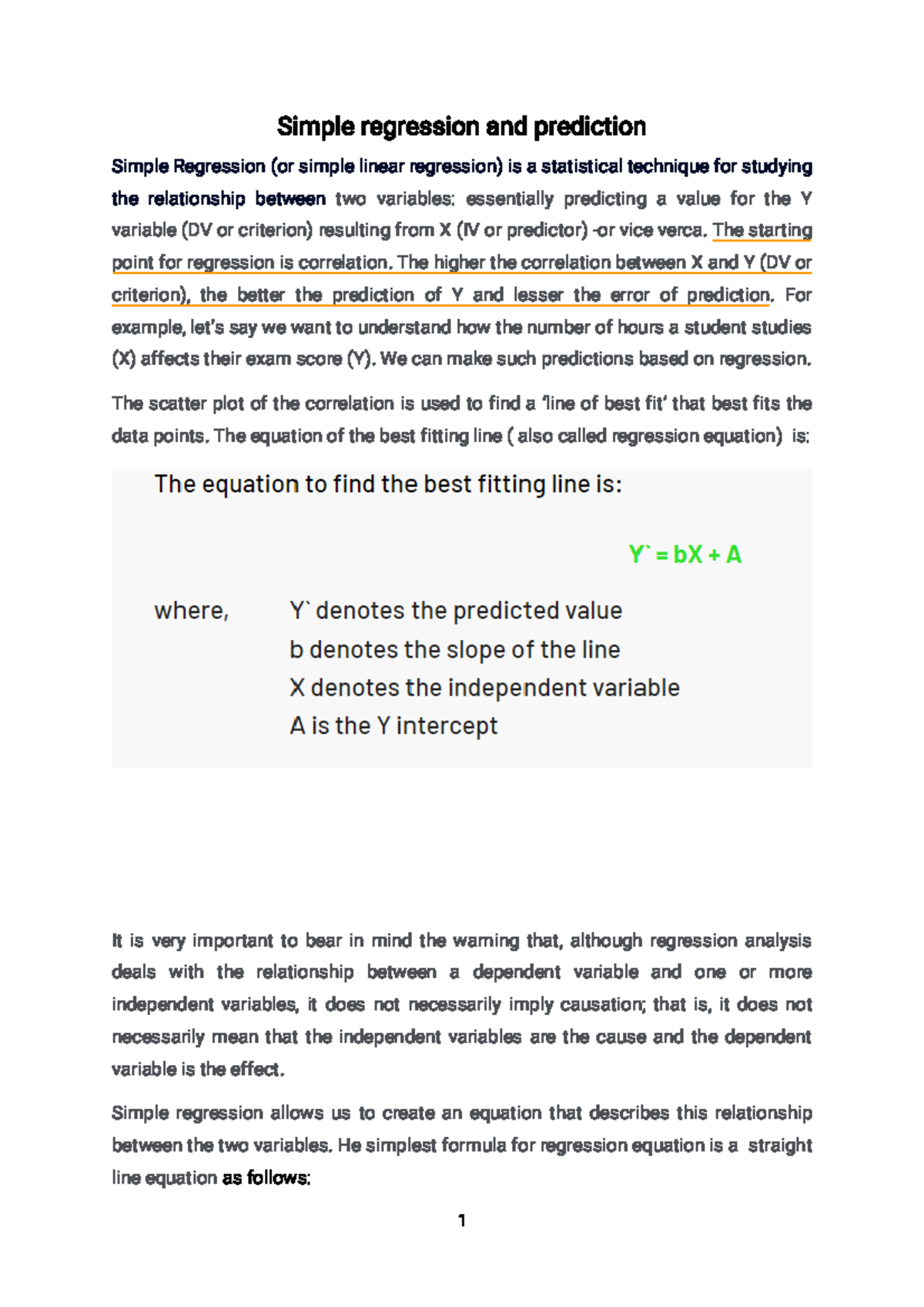 Simple Regression Analysis: Understanding Relationships and Predictions ...