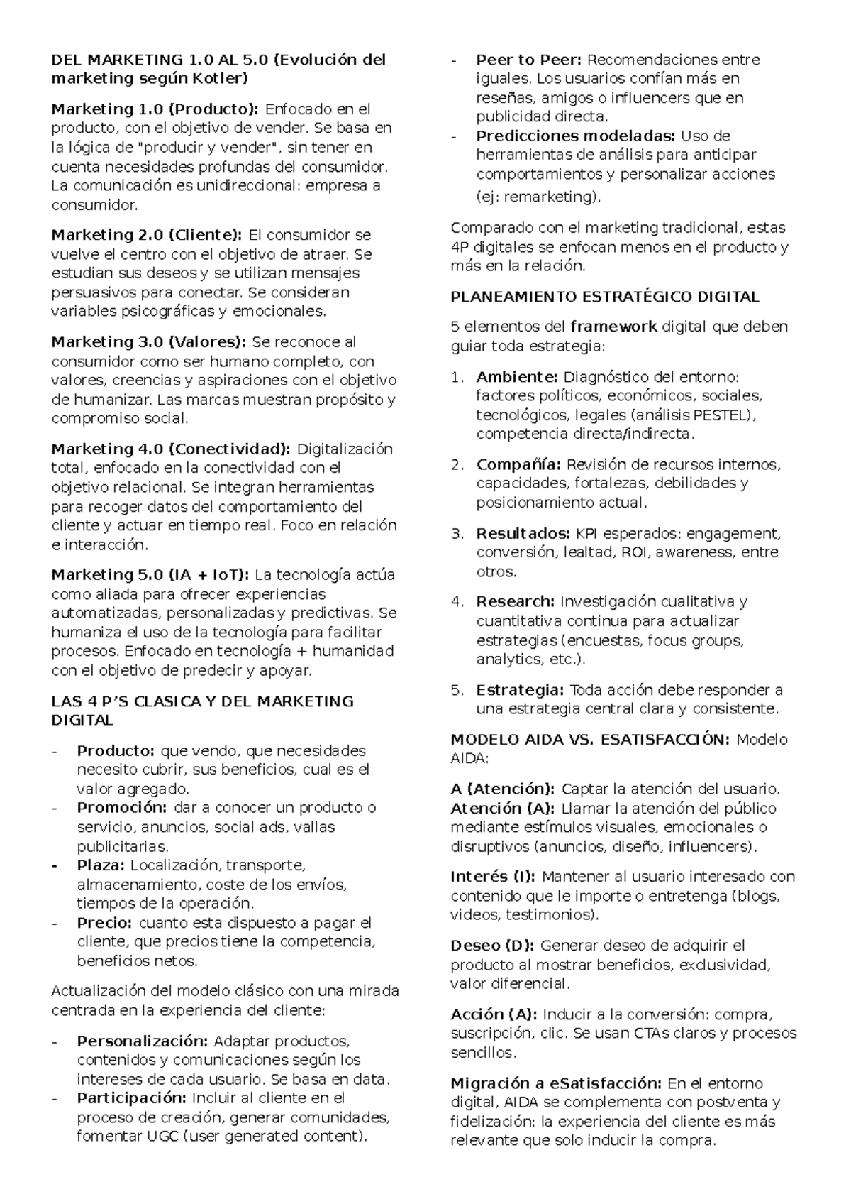 Apuntes de Marketing Digital: Evolución y Estrategias (DEL MARKETING 1. ...