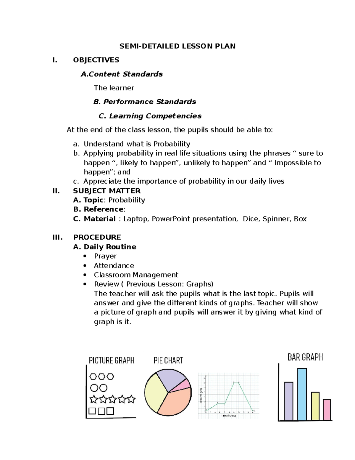 Lesson Plan: Understanding Probability Concepts and Applications - Studocu