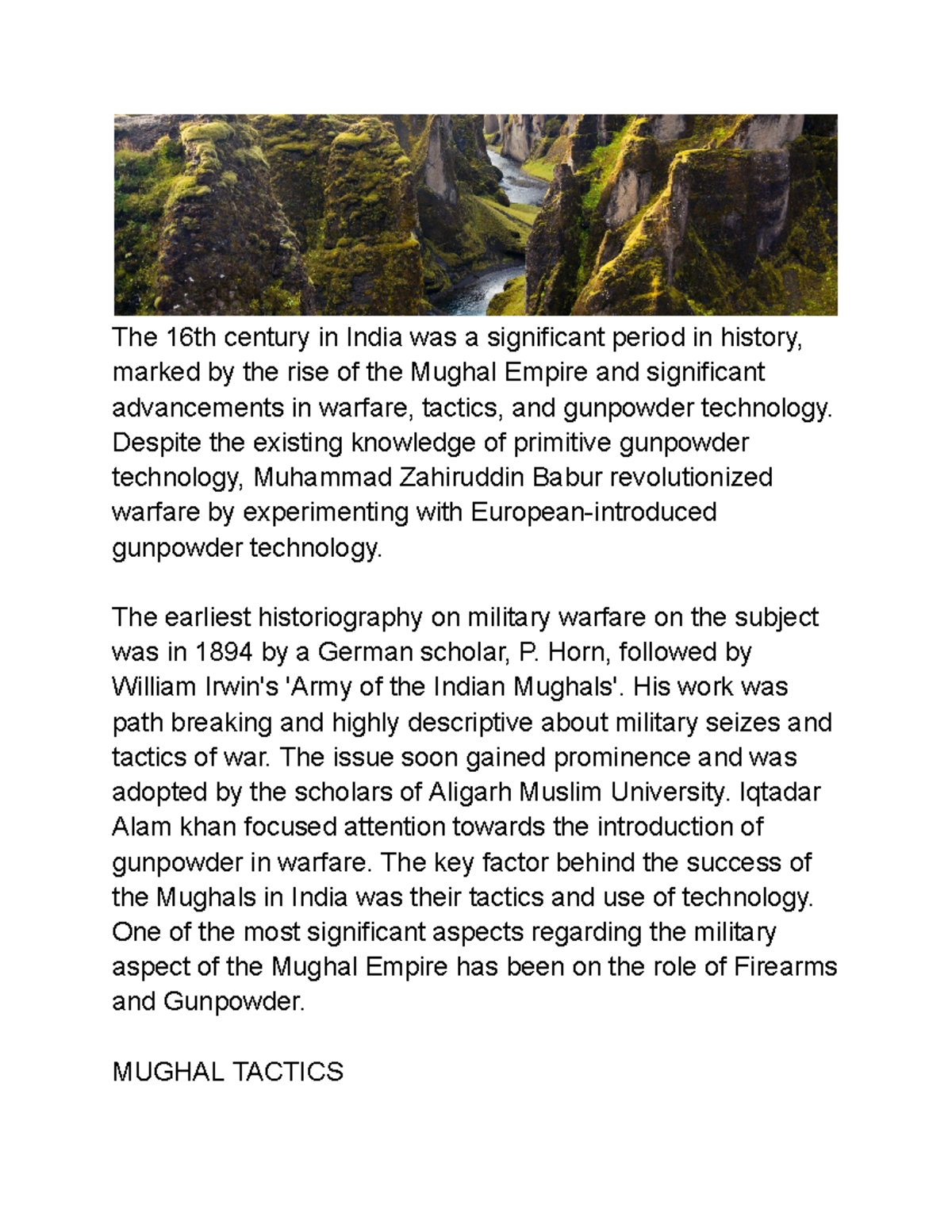 HOI 5 ans 1 - Mughal War Strategies & Gunpowder Innovations - Studocu