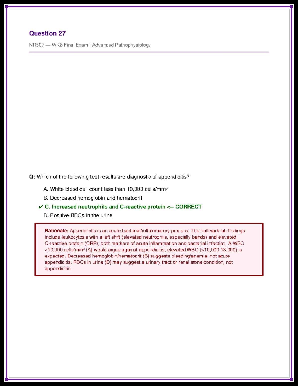 NR507 WK8 Final Exam Study Guide: Advanced Pathophysiology Insights ...