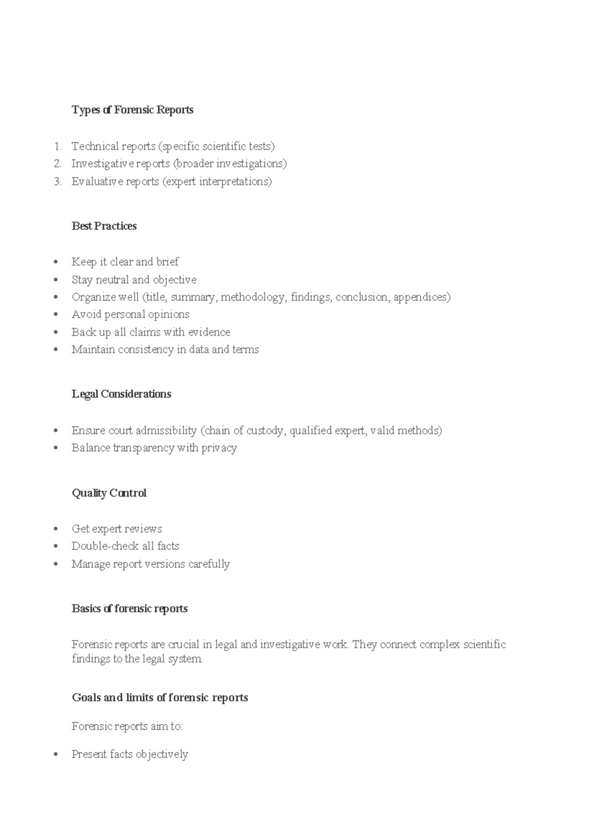 Forensic Report Writing Guide: Best Practices & Common Mistakes - Studocu