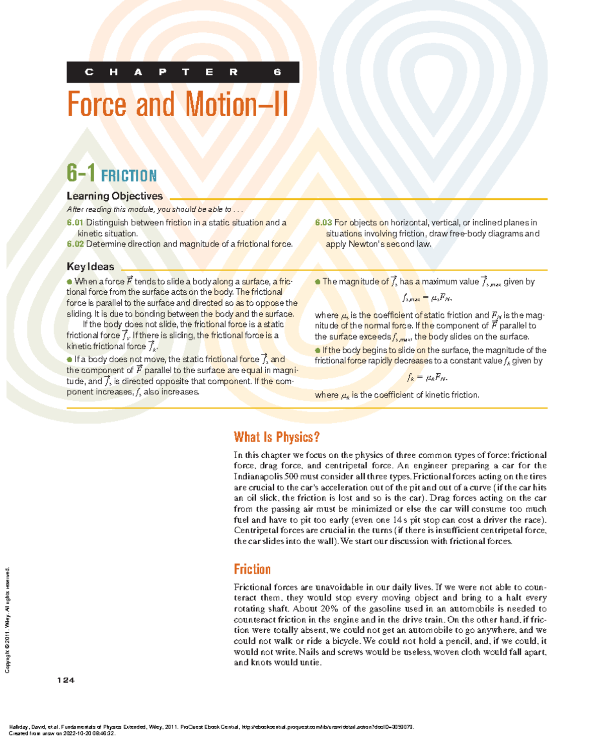 Fundamentals of Physics Extended - Chapter 6: Force and Motion II - Studocu