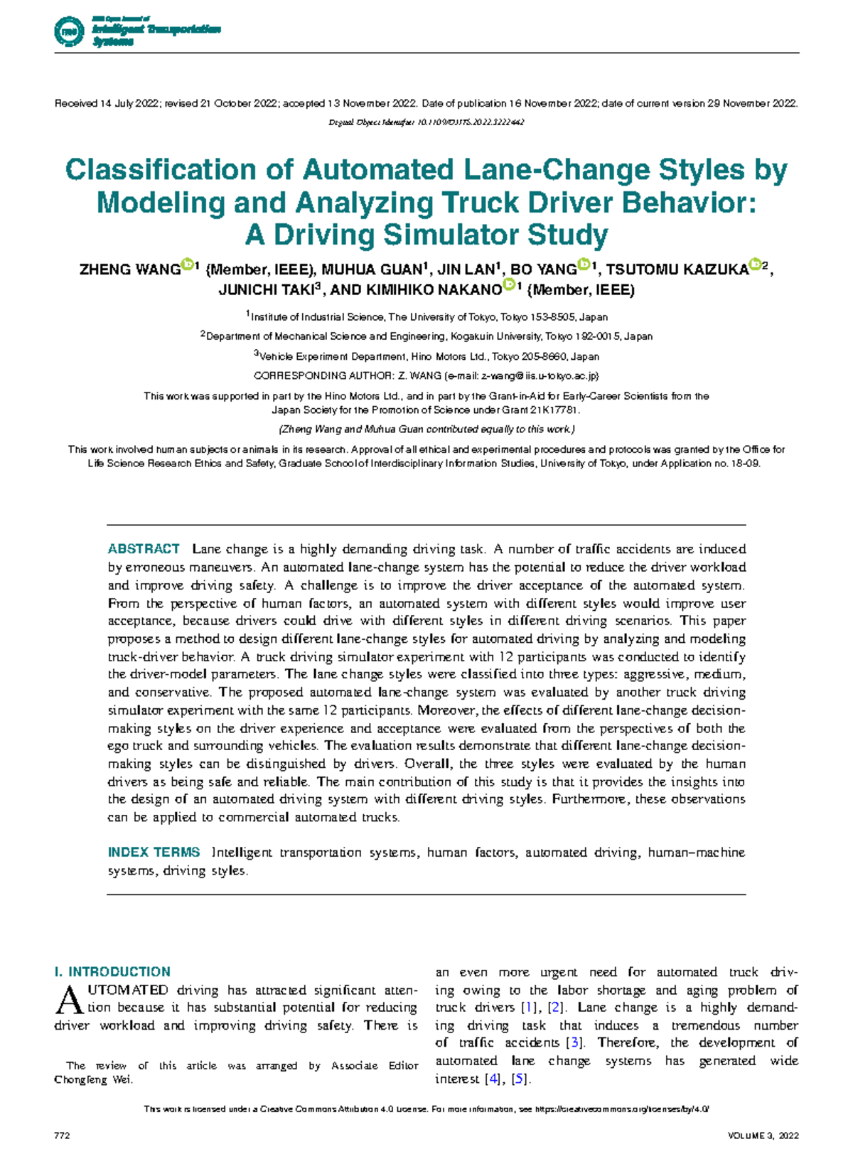 Classification of Automated Lane-Change Styles by Modeling and ...