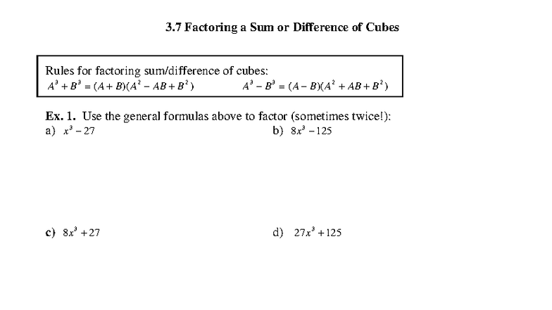 AV 3 - practice form advanced fn - Math 1Ls3 - 3 Factoring a Sum or ...