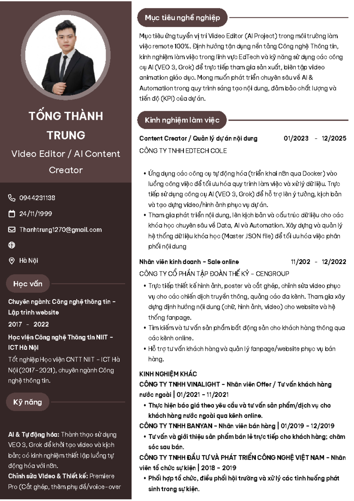 CV Video Editor AI Project - Remote Work Application - Studocu