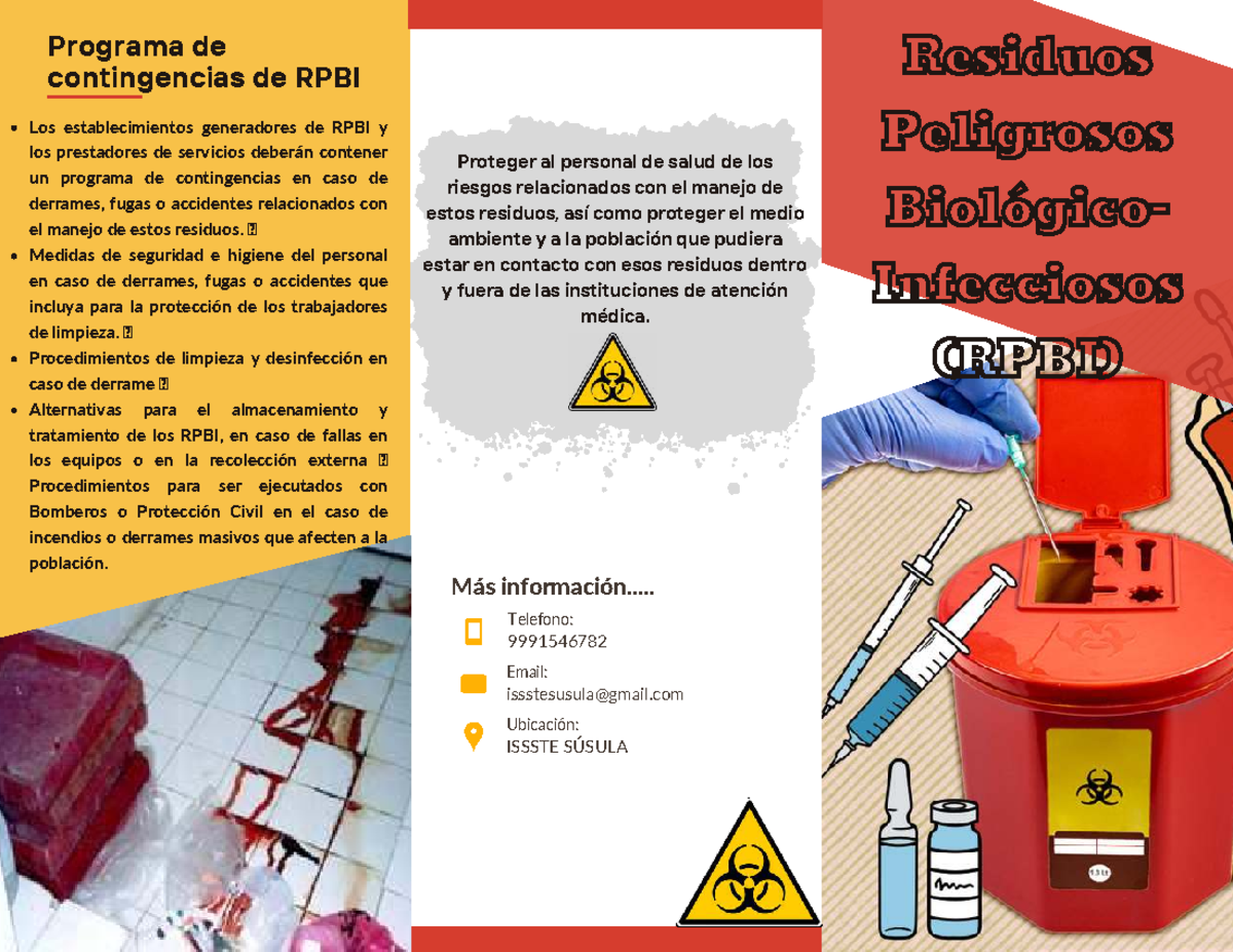 Programa de Contingencias para RPBI en Establecimientos de Salud - Studocu