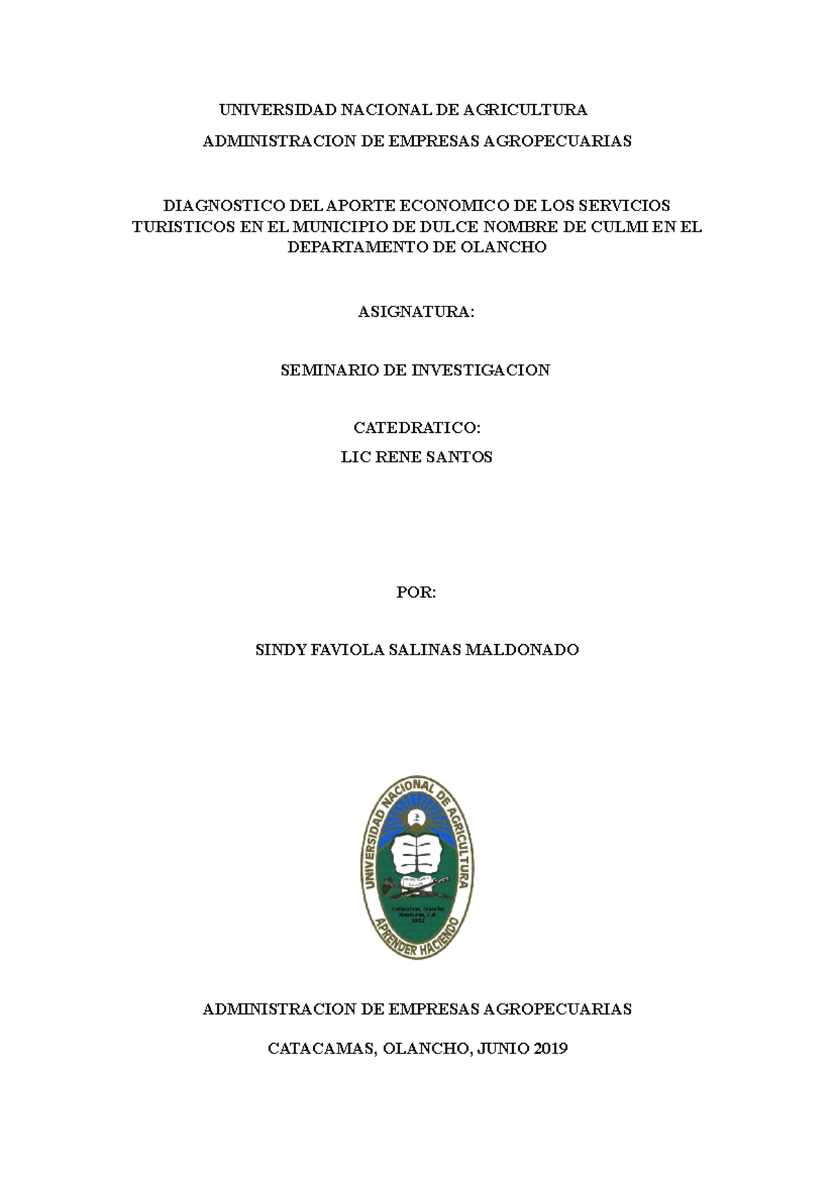 Diagnóstico Final sobre el Aporte Económico del Turismo - Culmi 1 - Studocu