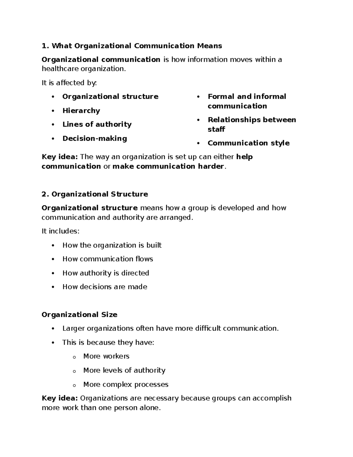 ATI: Organizational Communication Overview and Key Concepts - Studocu