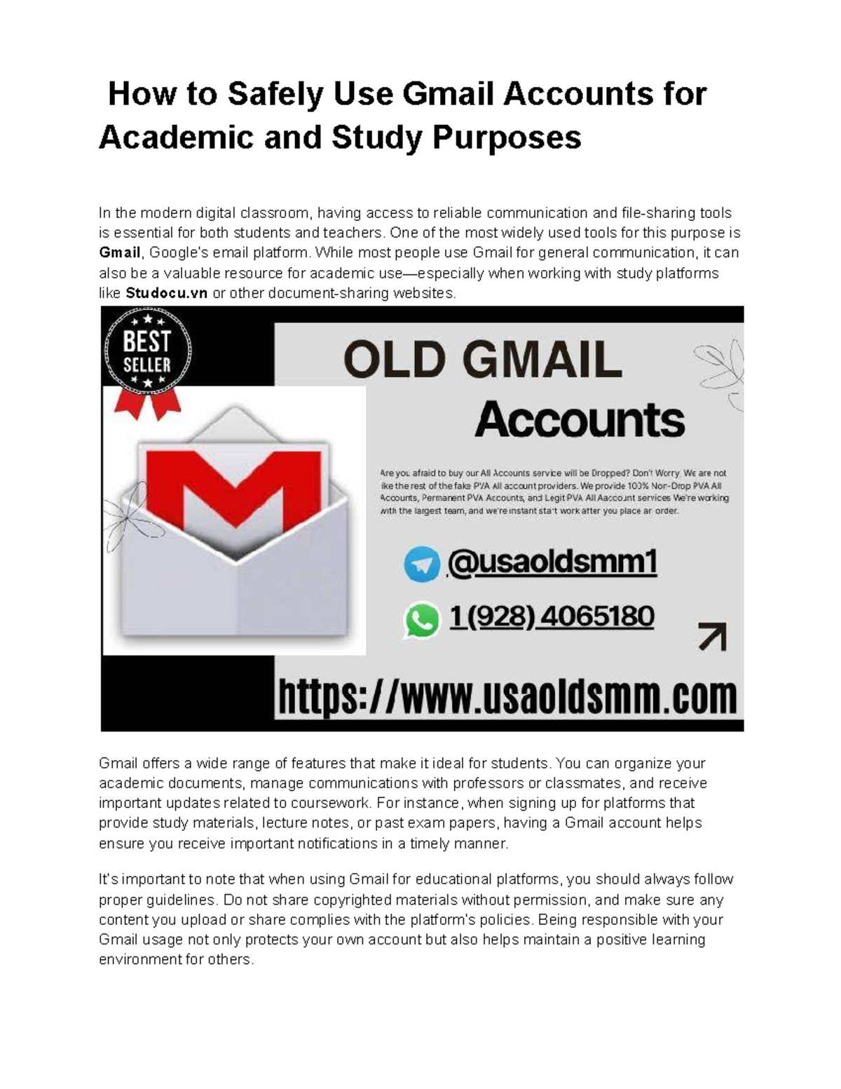 Gmail Usage Guidelines for Academic Success: Best Practices - Studocu