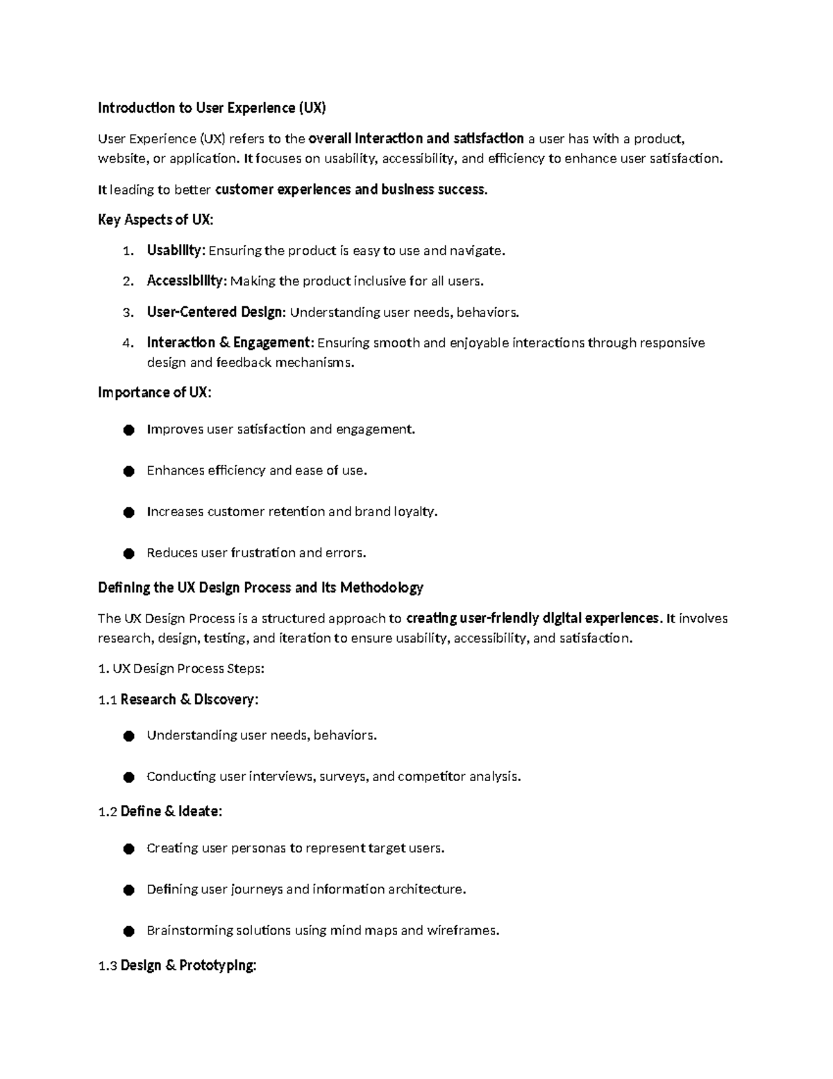 Unit 3: Introduction to User Experience (UX) and Its Importance - Studocu