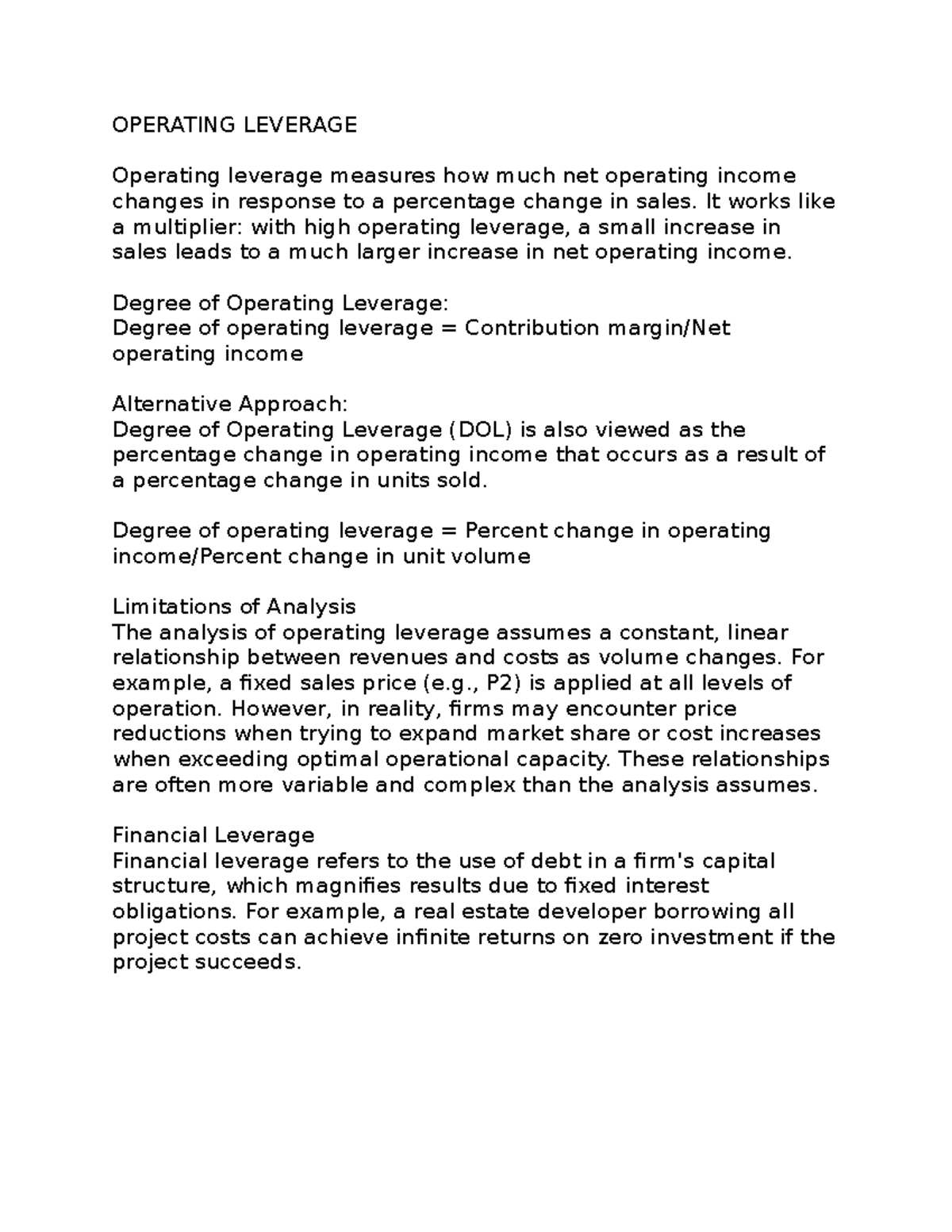 Operating Leverage: Understanding Its Impact on Financial Performance ...