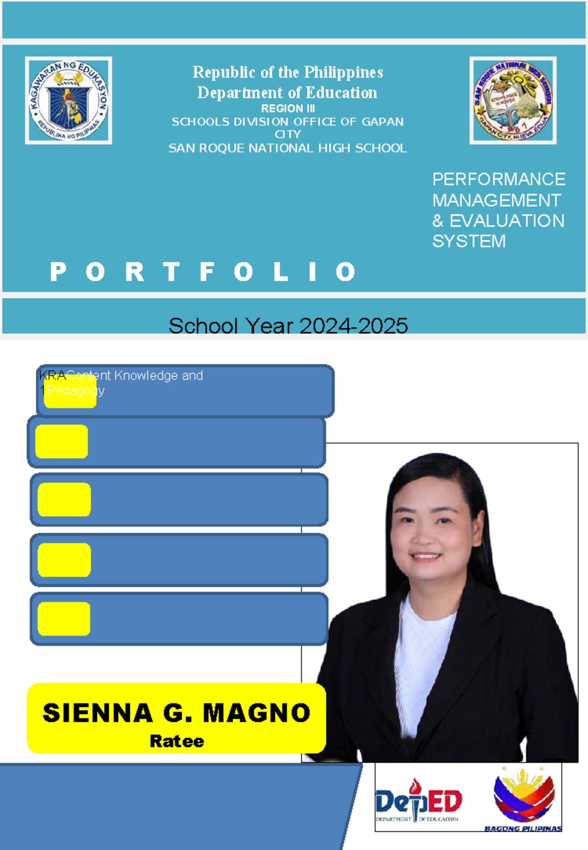 PMES Portfolio for Sienna G. Magno - School Year 2023-2024 - Studocu