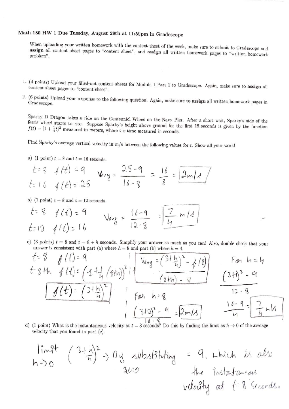 Math 180 HW 1 Submission Guidelines for Module 1 Part 1 - Studocu