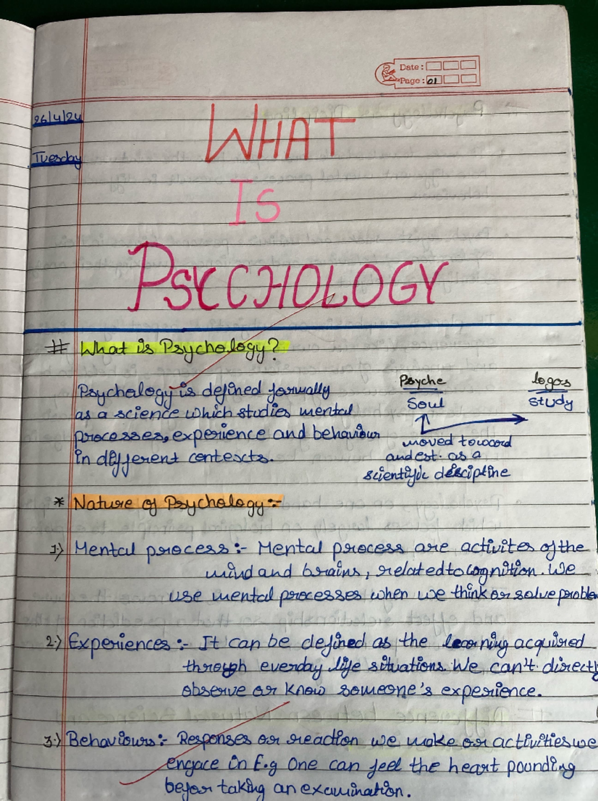 PSY101 - Psychology: Quick Revision Notes for Understanding Concepts ...