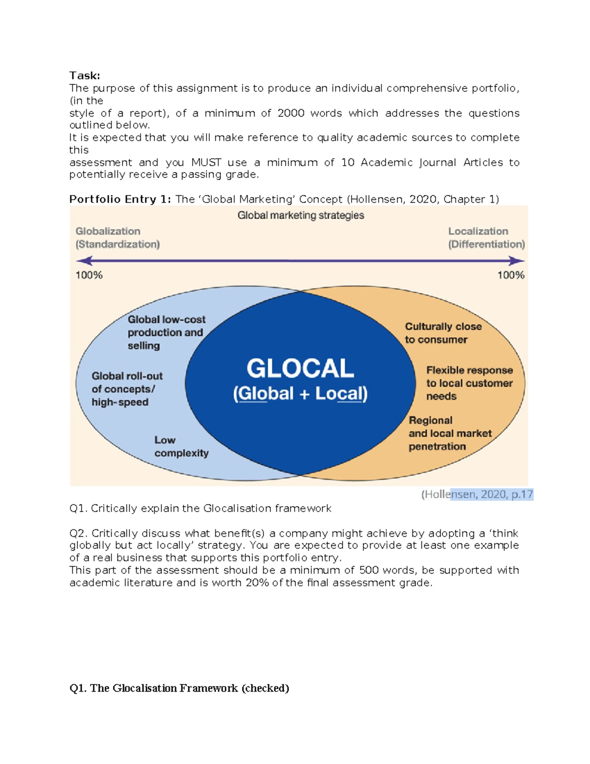 Comprehensive Portfolio on Glocalisation & Internationalisation ...