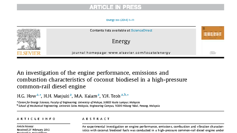 Investigation of Engine Performance and Emissions with Coconut ...