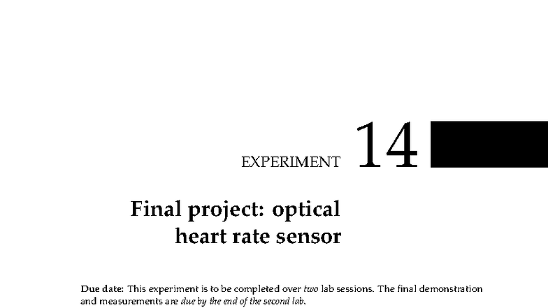 Lab 14: Final Project on Optical Heart Rate Sensor Design - Studocu