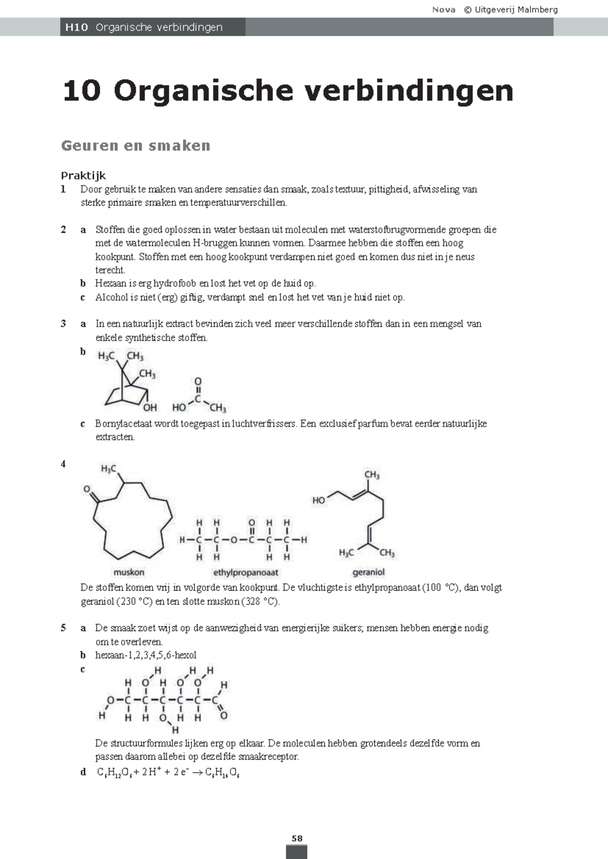 H 10: Uitwerkingen en Concepten van Organische Verbindingen - Studeersnel