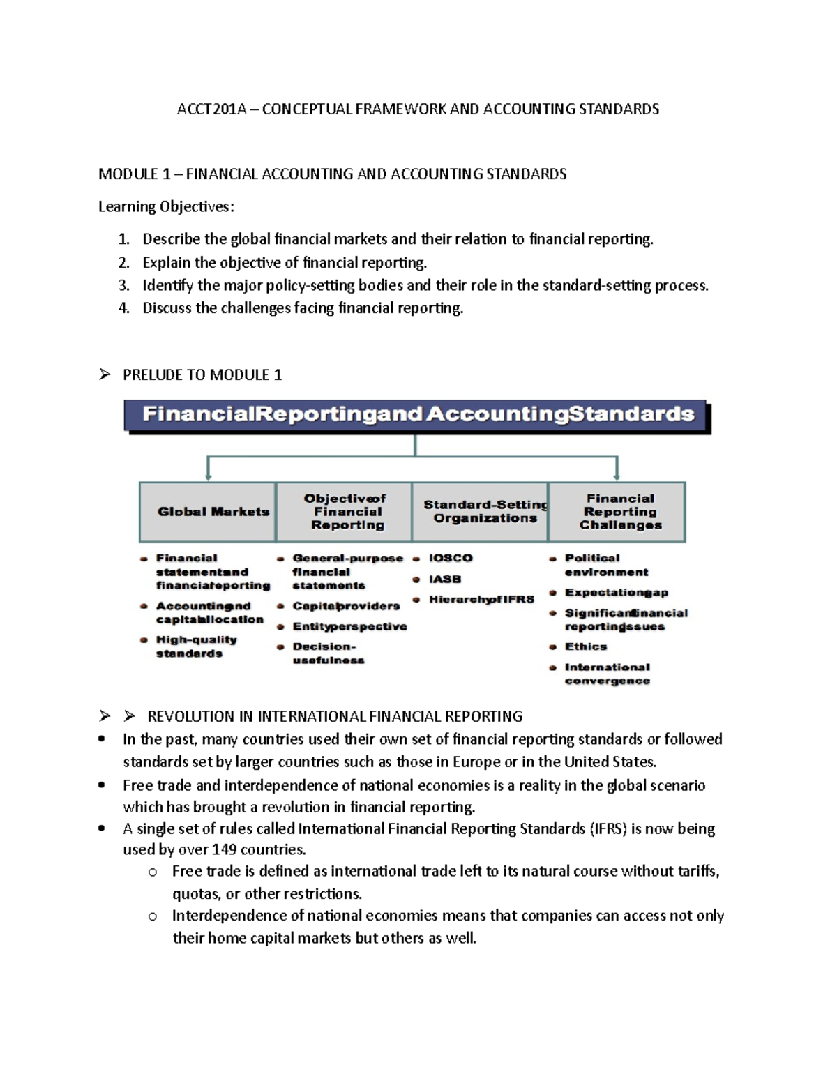 Module-1 - Lecture notes 1 - ACCT201A – CONCEPTUAL FRAMEWORK AND ...