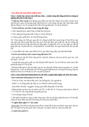 [Solved] Trnh by nhng iu kin cho s ra i ca Trit hc Mc Lnin Vai tr ca C ...