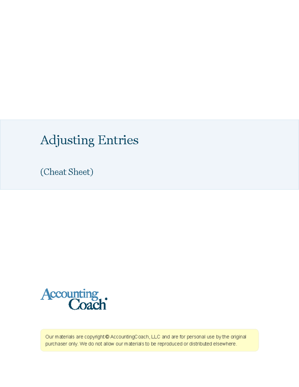 Adjusting Entries - Lecture Notes for ACC 101 (1.3.7.10) - Studocu