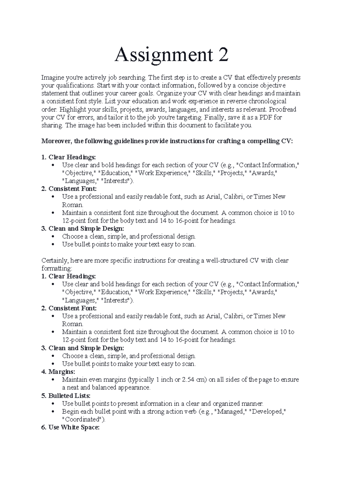 Assignment 2: Crafting an Effective CV for Job Searching - Studocu