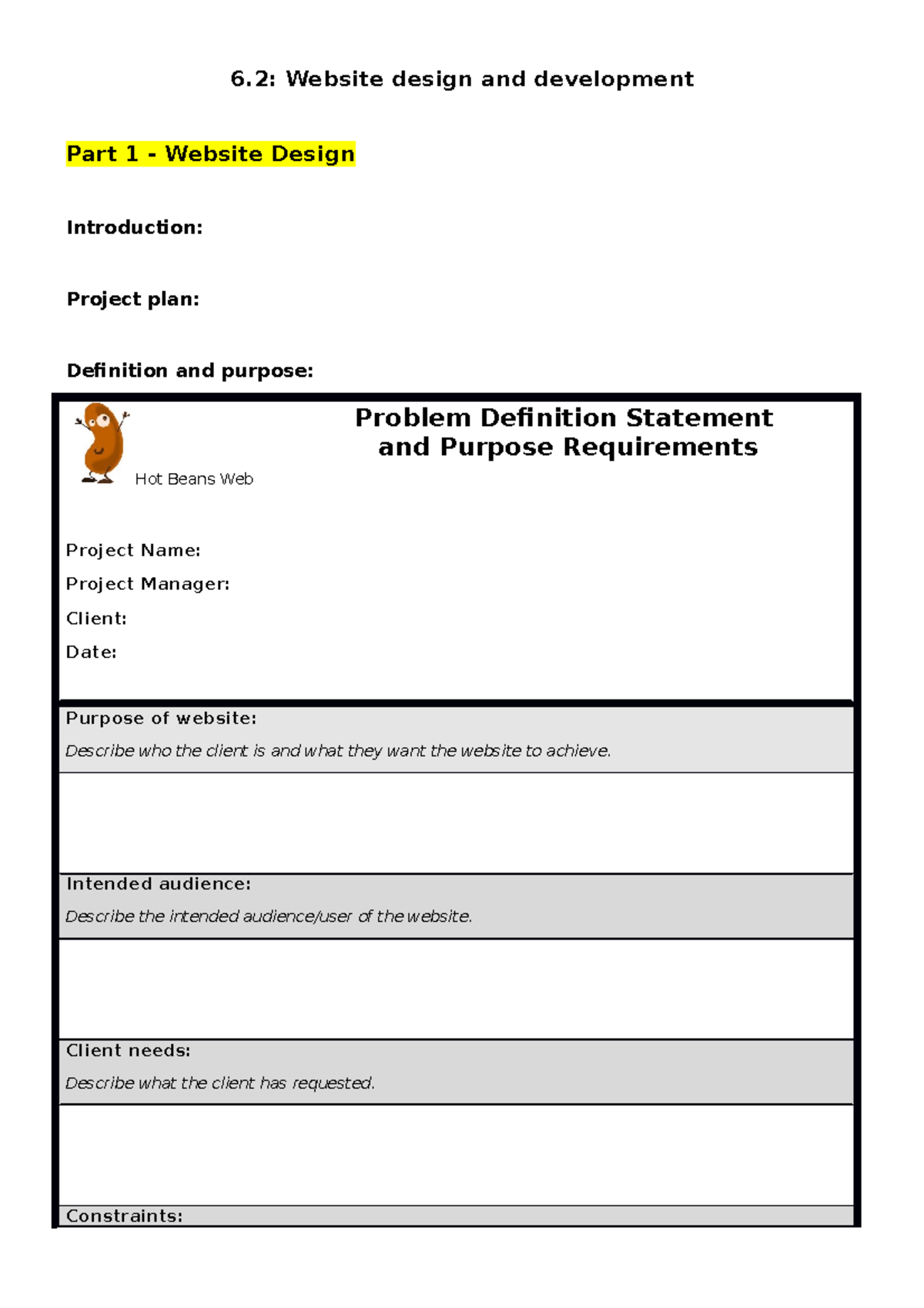 6.2 Website Design & Development Project Plan - Feb 2023 - Studocu