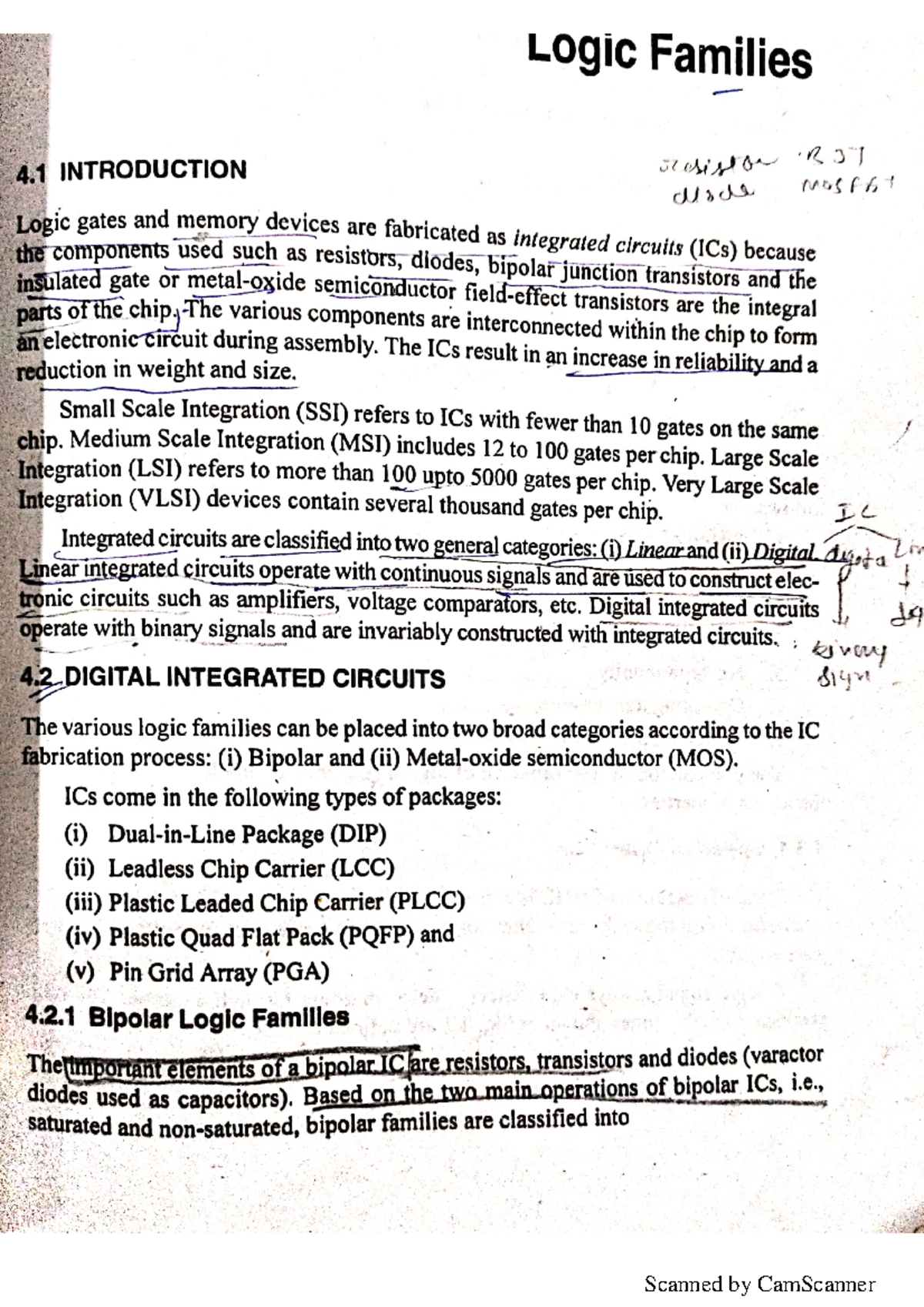 Logic Families in Digital Electronics: An Overview (Course Code: DE 4.1 ...