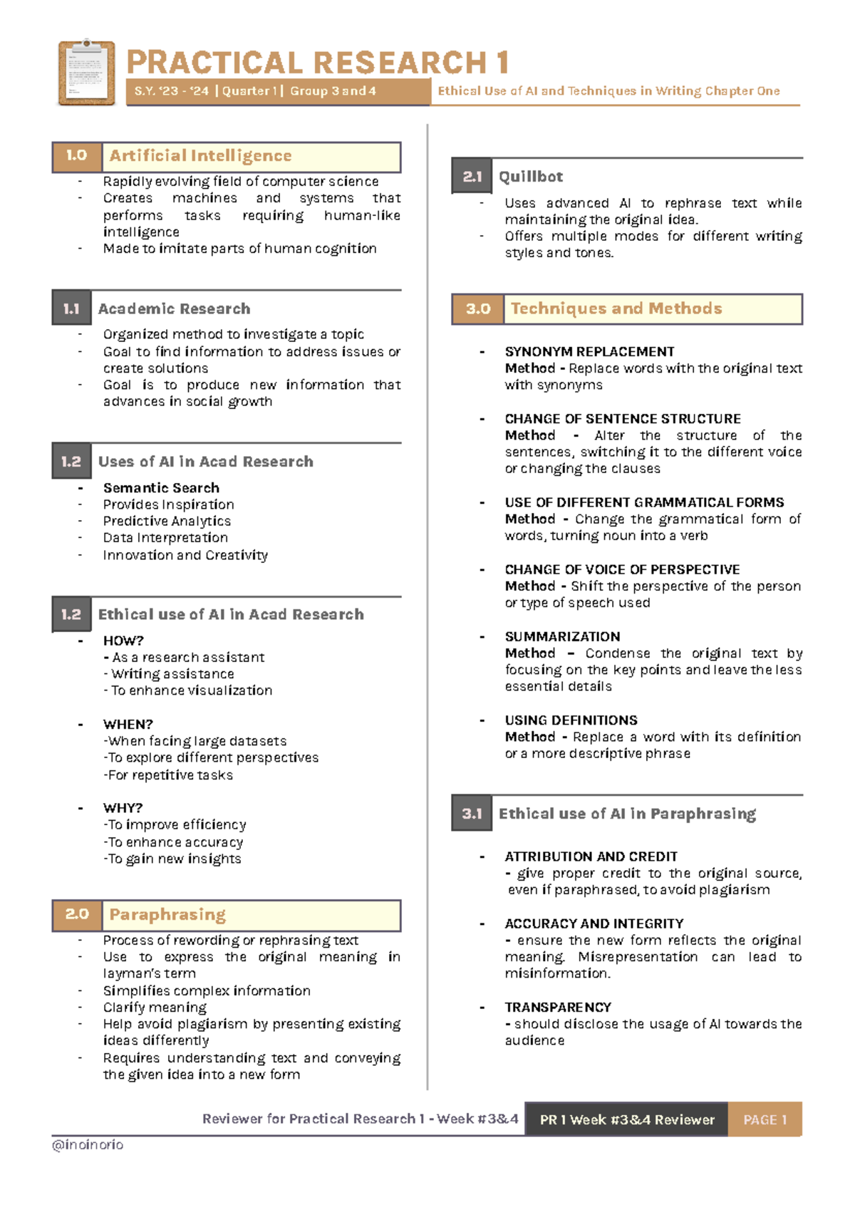PR 1 - Ethical Use of AI and Writing Techniques in Academic Research ...