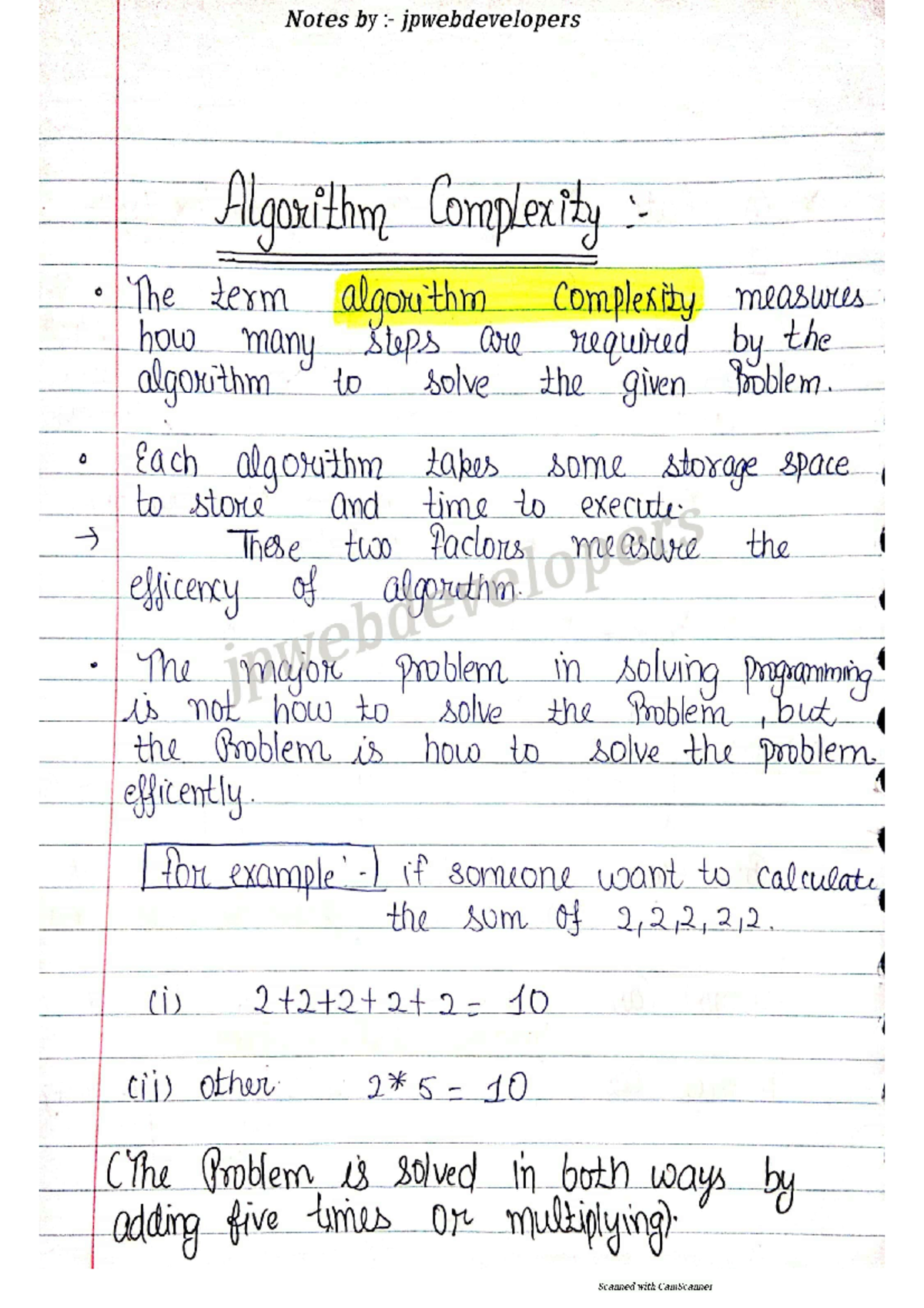 Algorithm complexity - DS NOTES - Notes jpwebdevelopers Algorithm ...