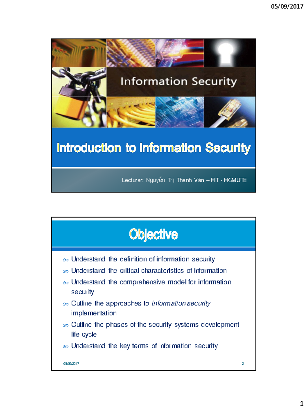Chapter 0 - Introduction to Information Security (FIT HCMUTE) - Studocu