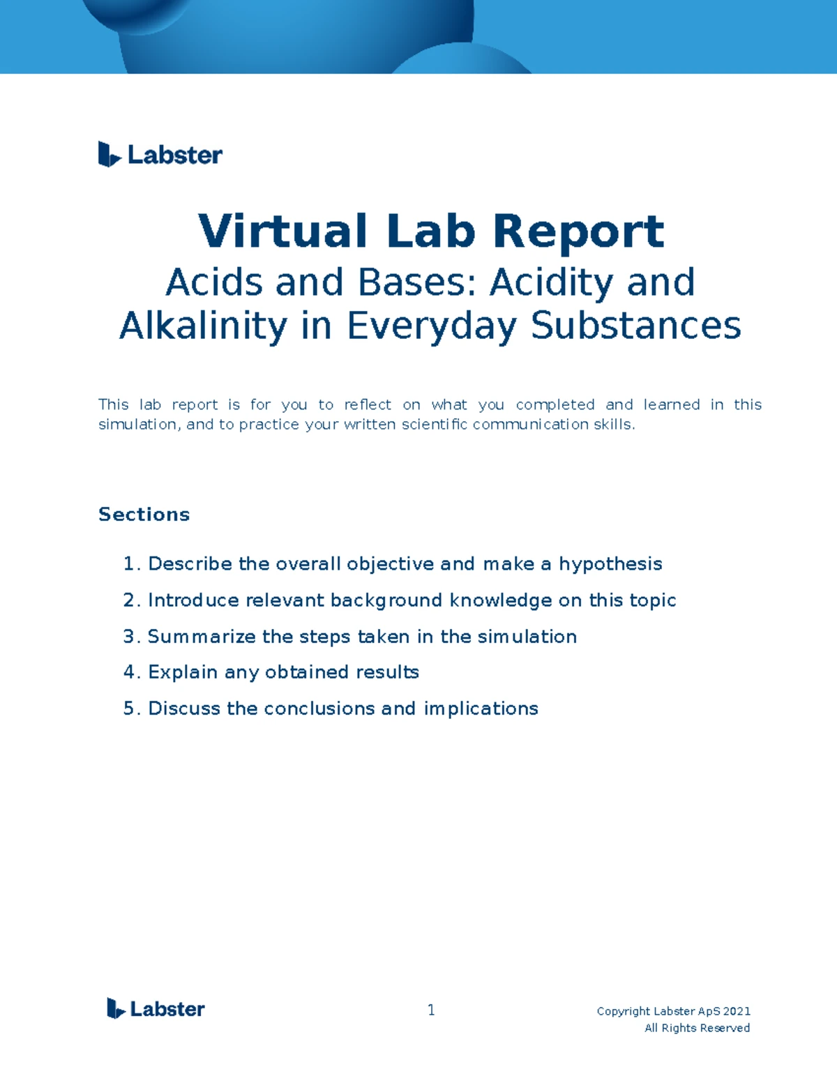 Intro To Macromolecules MT - 1 Copyright Labster ApS 2021 Virtual Lab ...