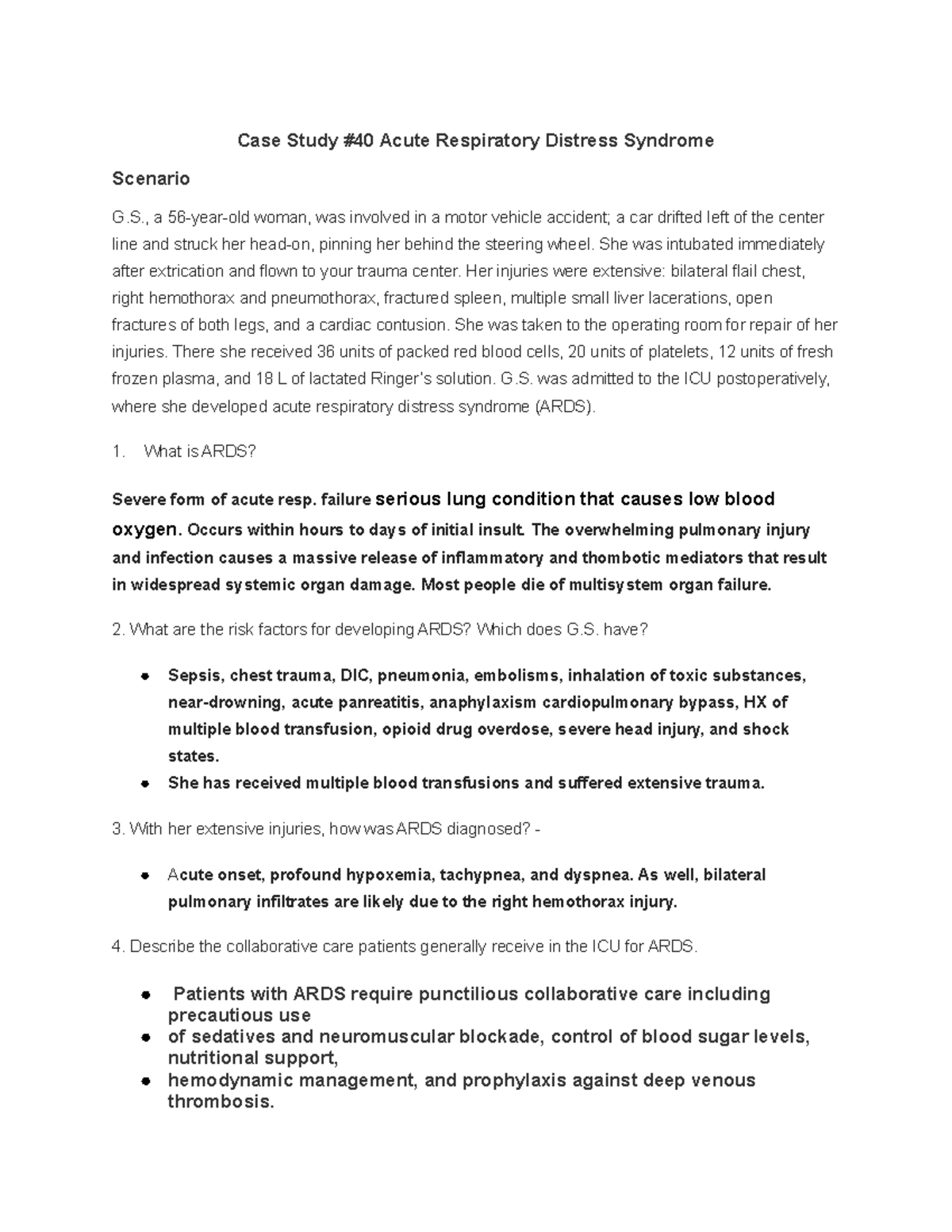 Case Study #40: Acute Respiratory Distress Syndrome in Trauma Patient ...
