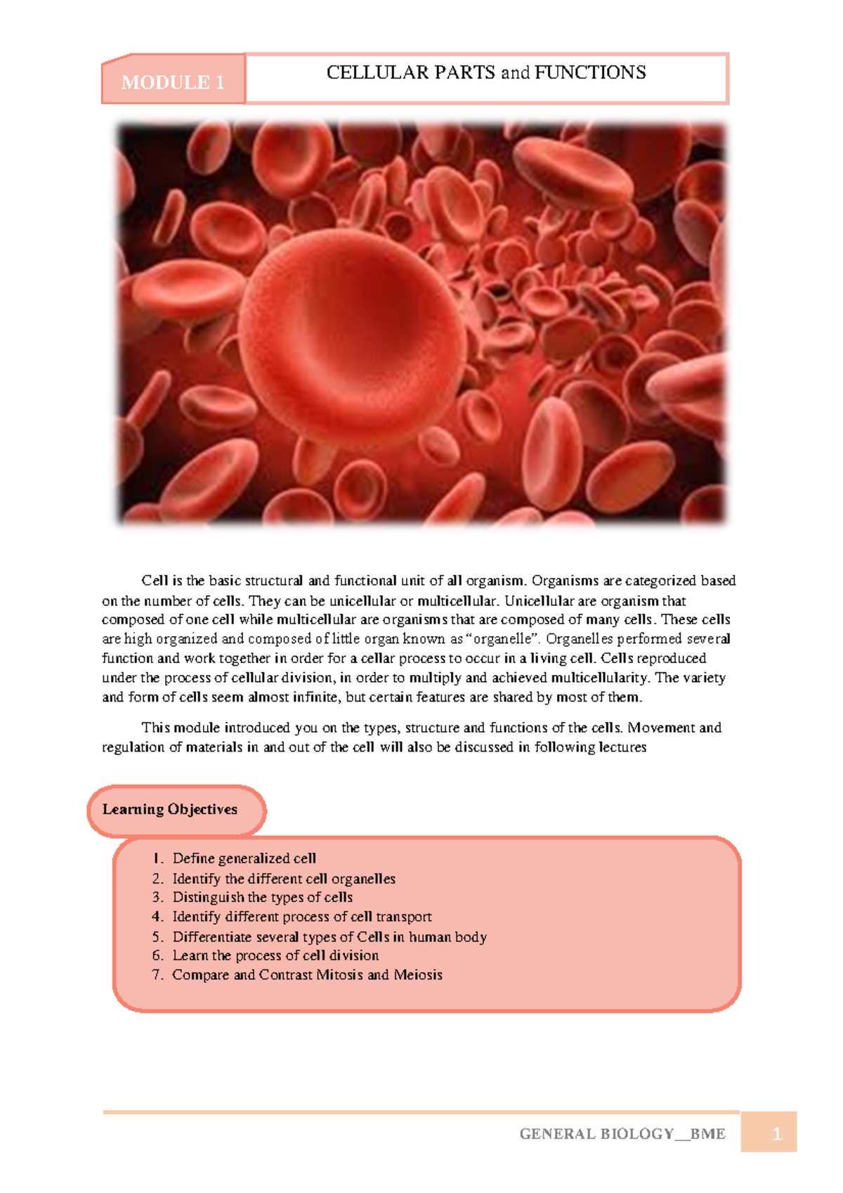 Module 4 - Comprehensive Overview of Cell Structure and Functions - Studocu