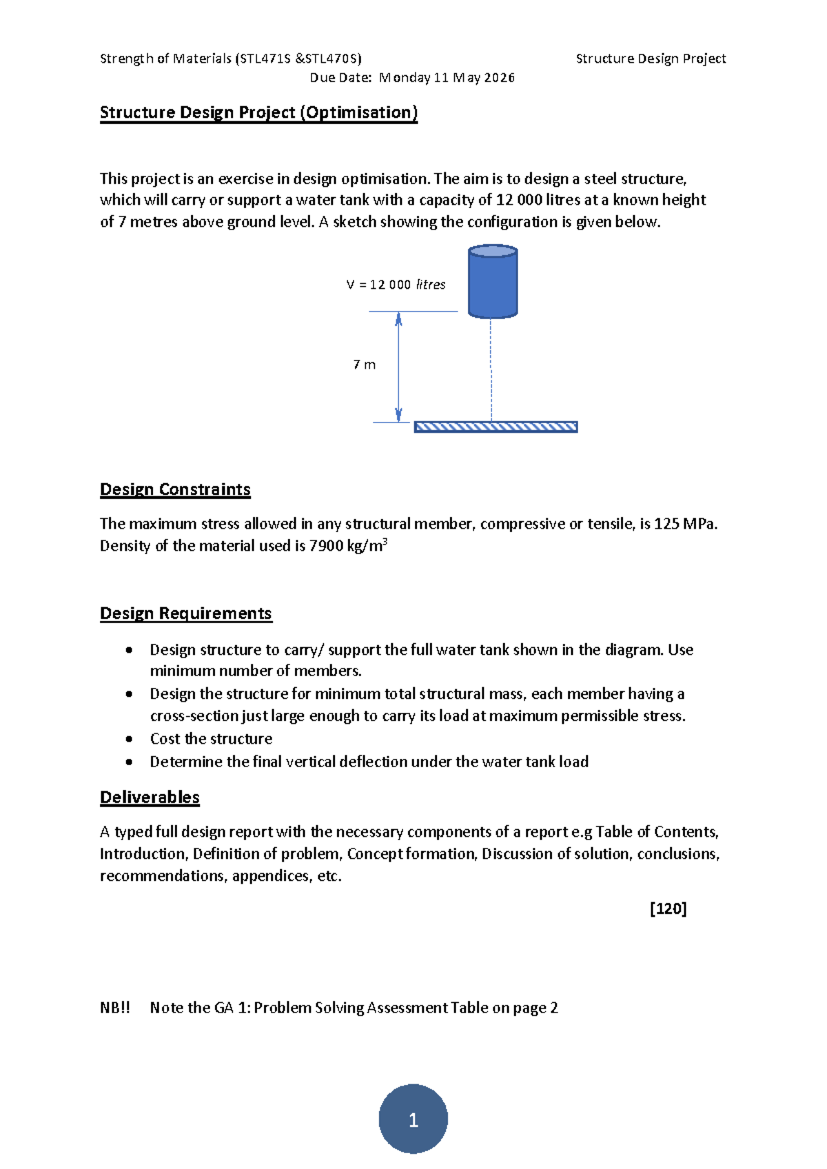 STL471S Structure Design Project: Optimizing Column Support for Water ...