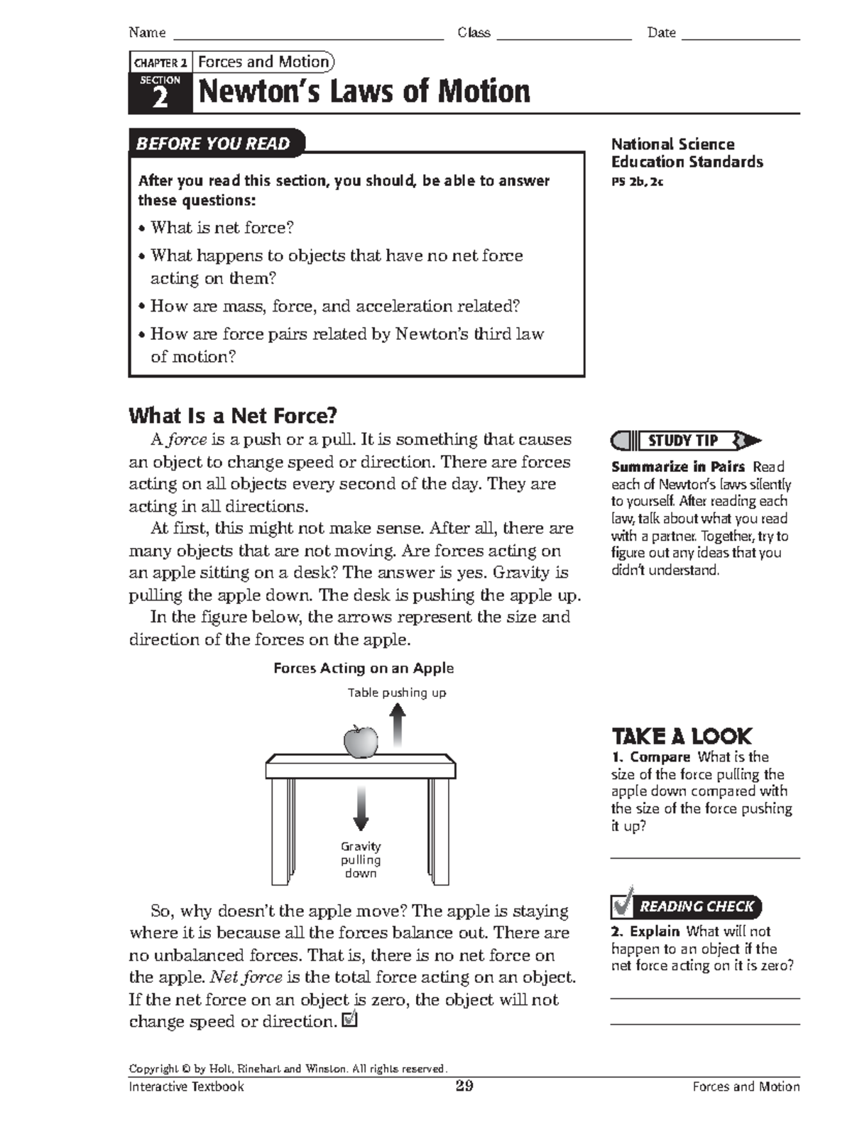 Kami Export - Steven Rasco - Newton's 1st Law Reading - Copyright © by ...