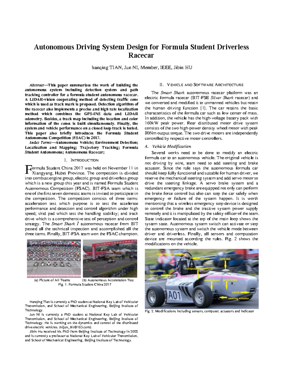 Designing an Autonomous Driving System for Formula Student Driverless ...