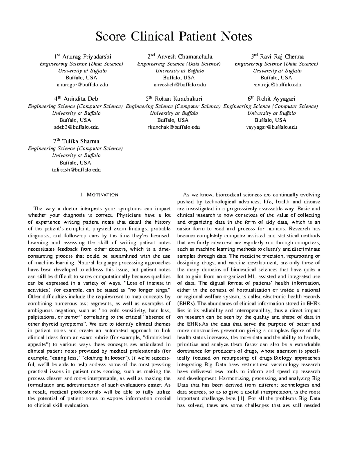 CSE 587: Automated Clinical Concept Mapping in Patient Notes - Studocu
