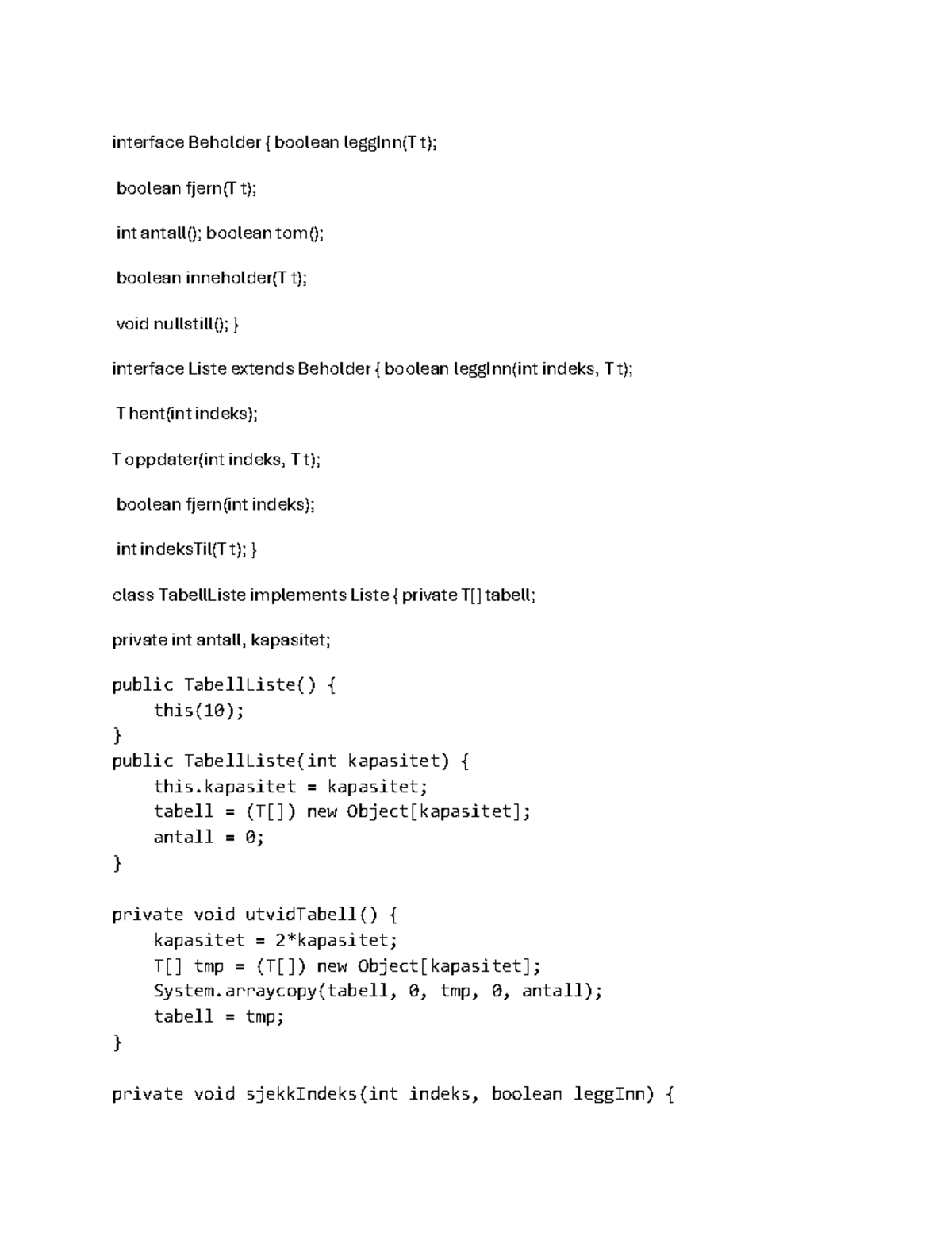 Java Interface and Class Implementation Notes - 15 Notater - Studocu